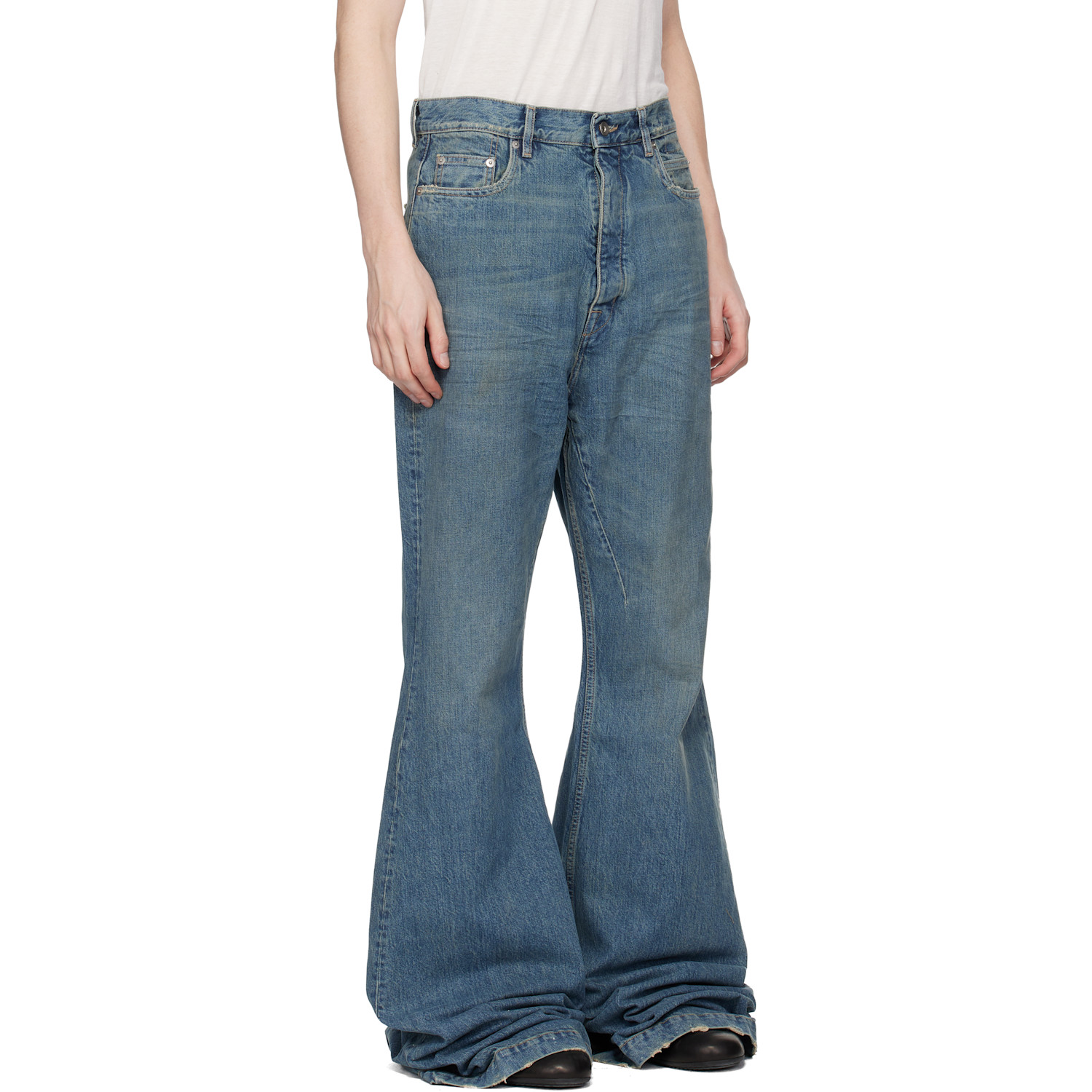 Rick Owens Drkshdw Blue Temple Bolan Bootcut Jeans 