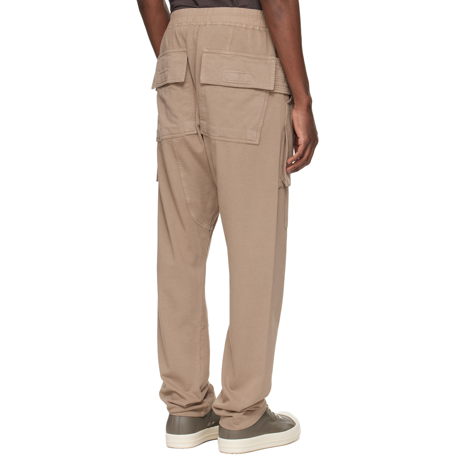  Rick Owens Drkshdw Taupe Temple Creatch Drawstring Cargo Pants 