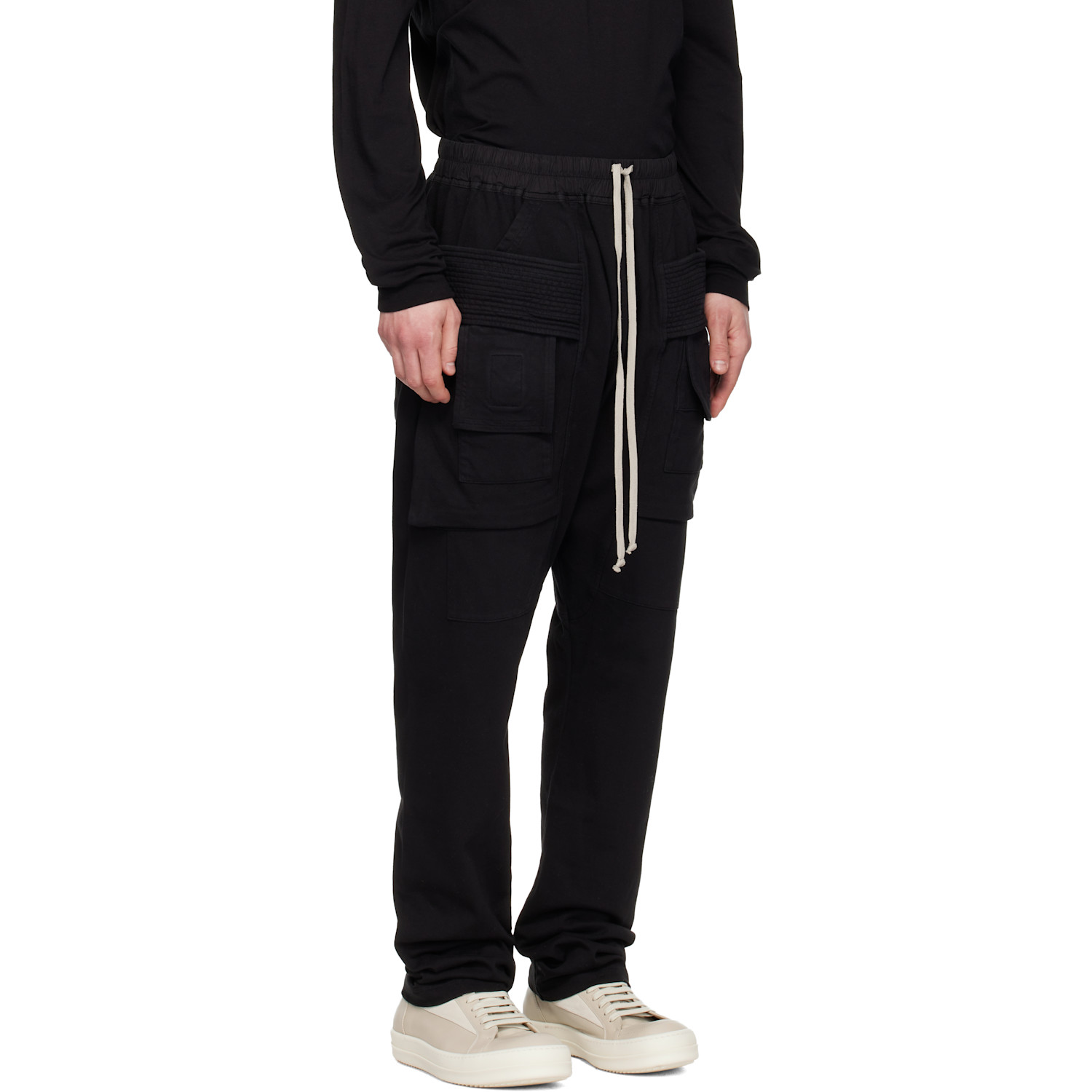  Rick Owens Drkshdw Black Temple Creatch Cargo Pants 