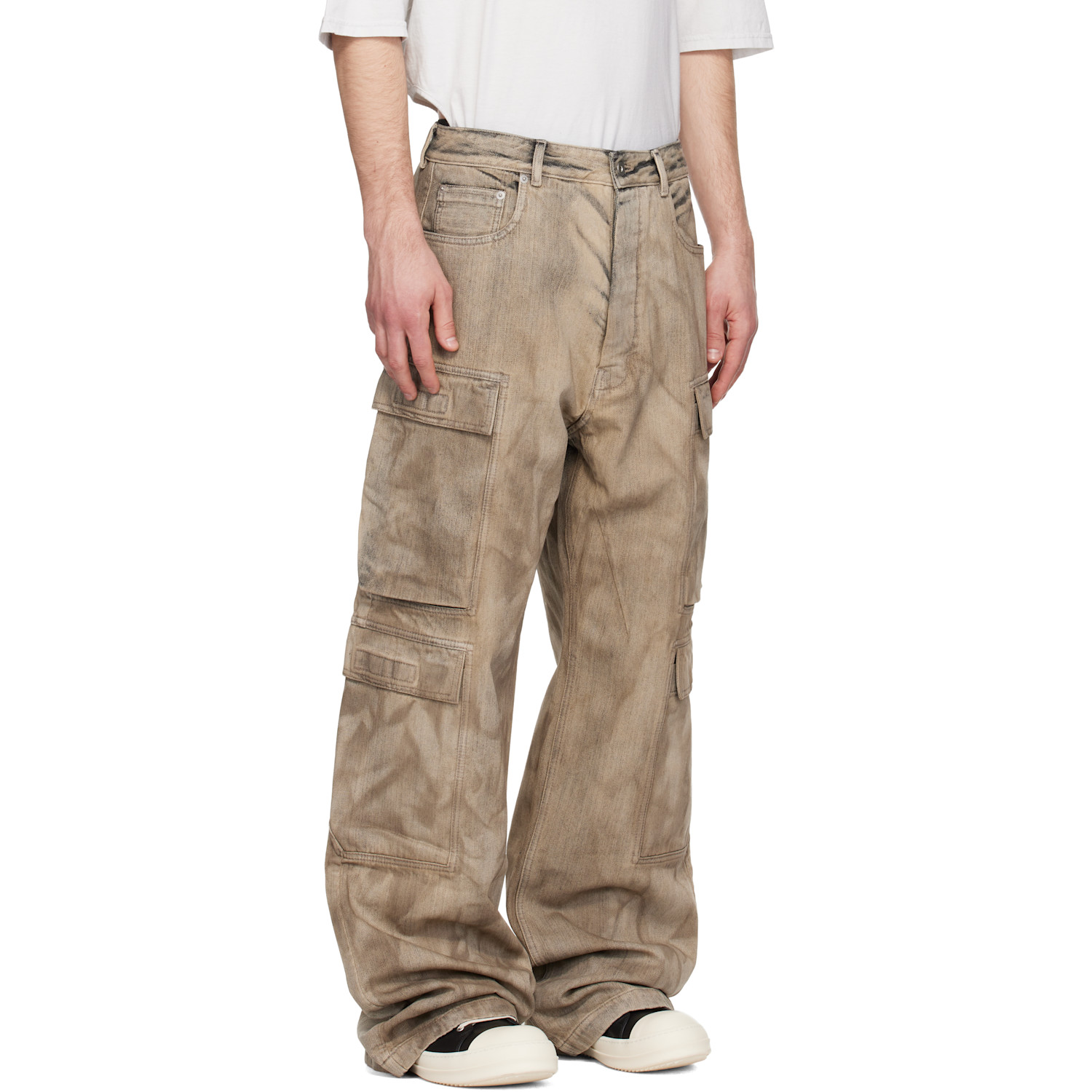  Rick Owens Drkshdw Gray Temple Double Cargo Jeans 