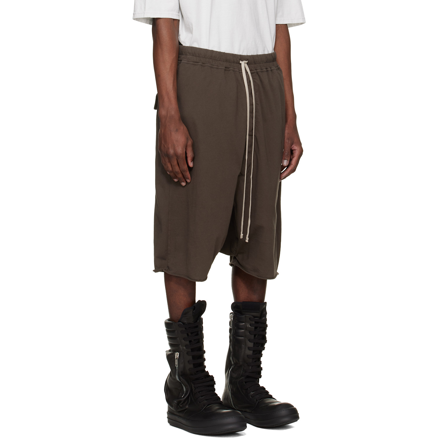  Rick Owens Drkshdw Brown Temple Drawstring Pods Shorts 