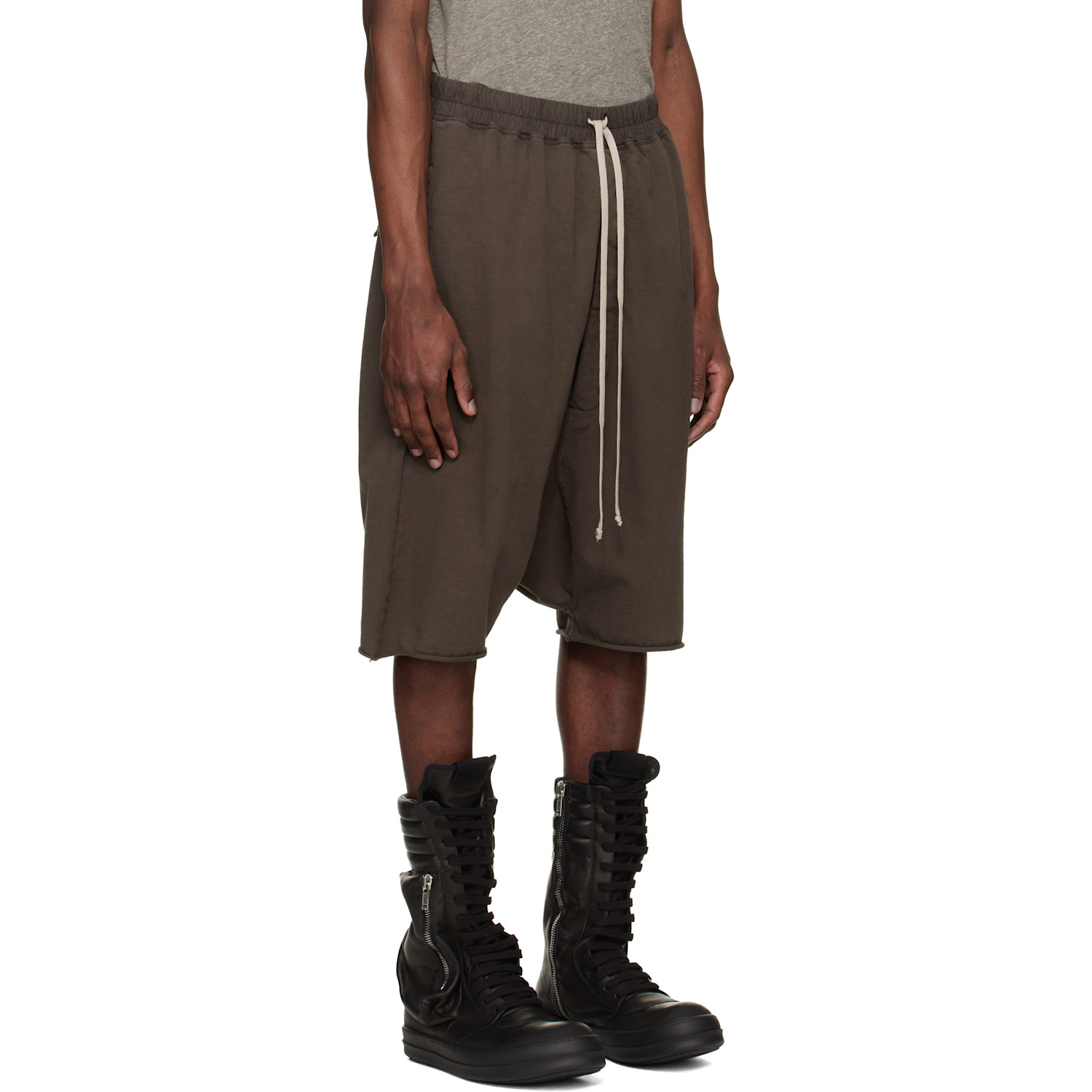  Rick Owens Drkshdw Brown Temple Drawstring Pods Shorts 