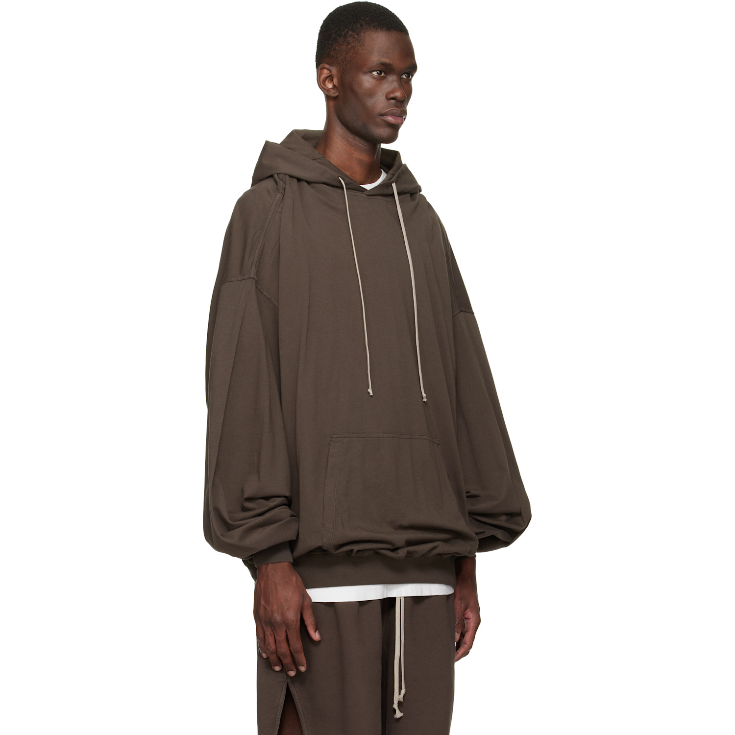 Rick Owens Drkshdw Brown Temple Hun Hoodie 