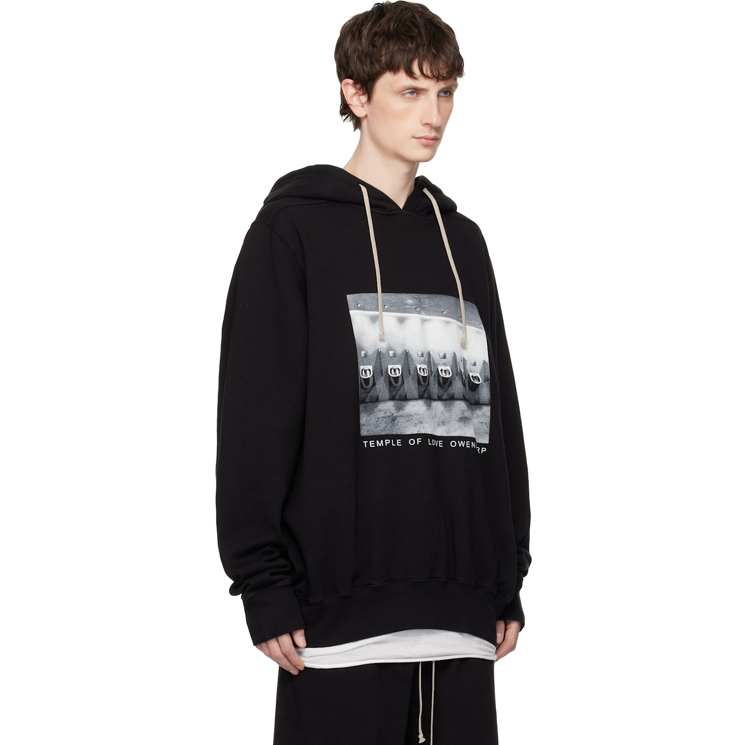  Rick Owens Drkshdw Black Temple Oversized Hoodie 