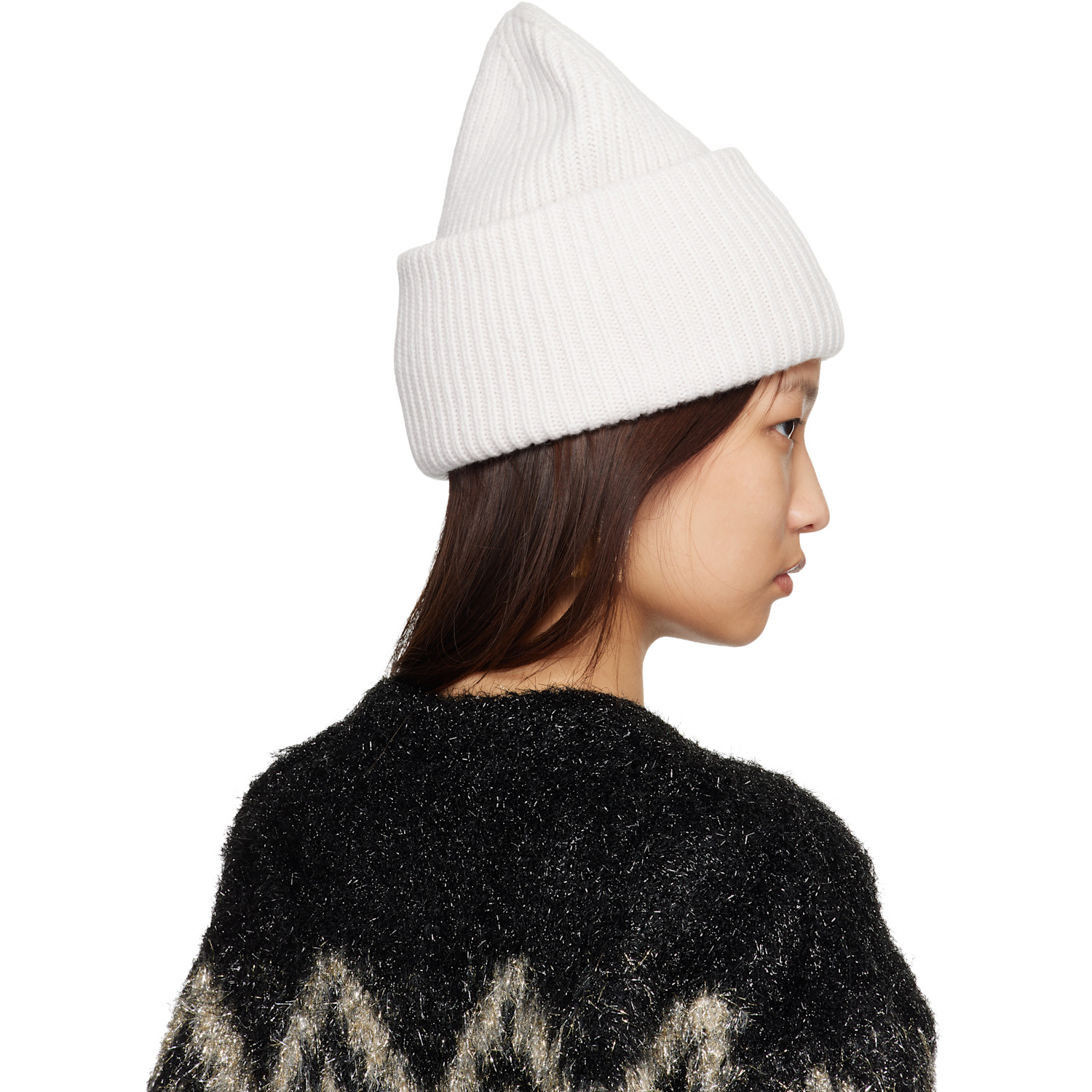  Acne Studios Off-white Large Face Logo Beanie 