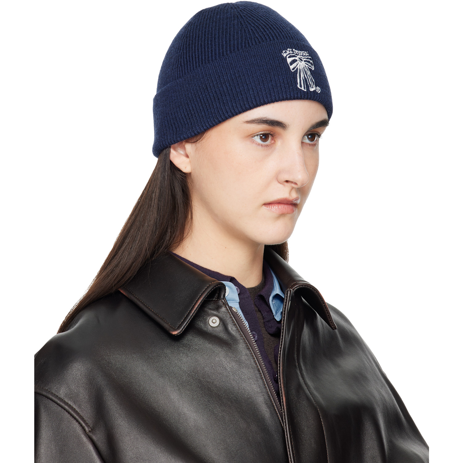  Acne Studios Navy Merino Wool Beanie 