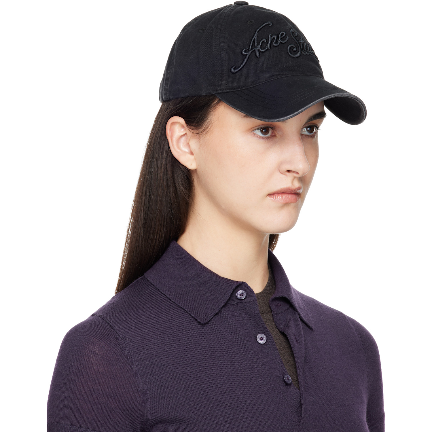  Acne Studios Black Embroidered Logo Cap 