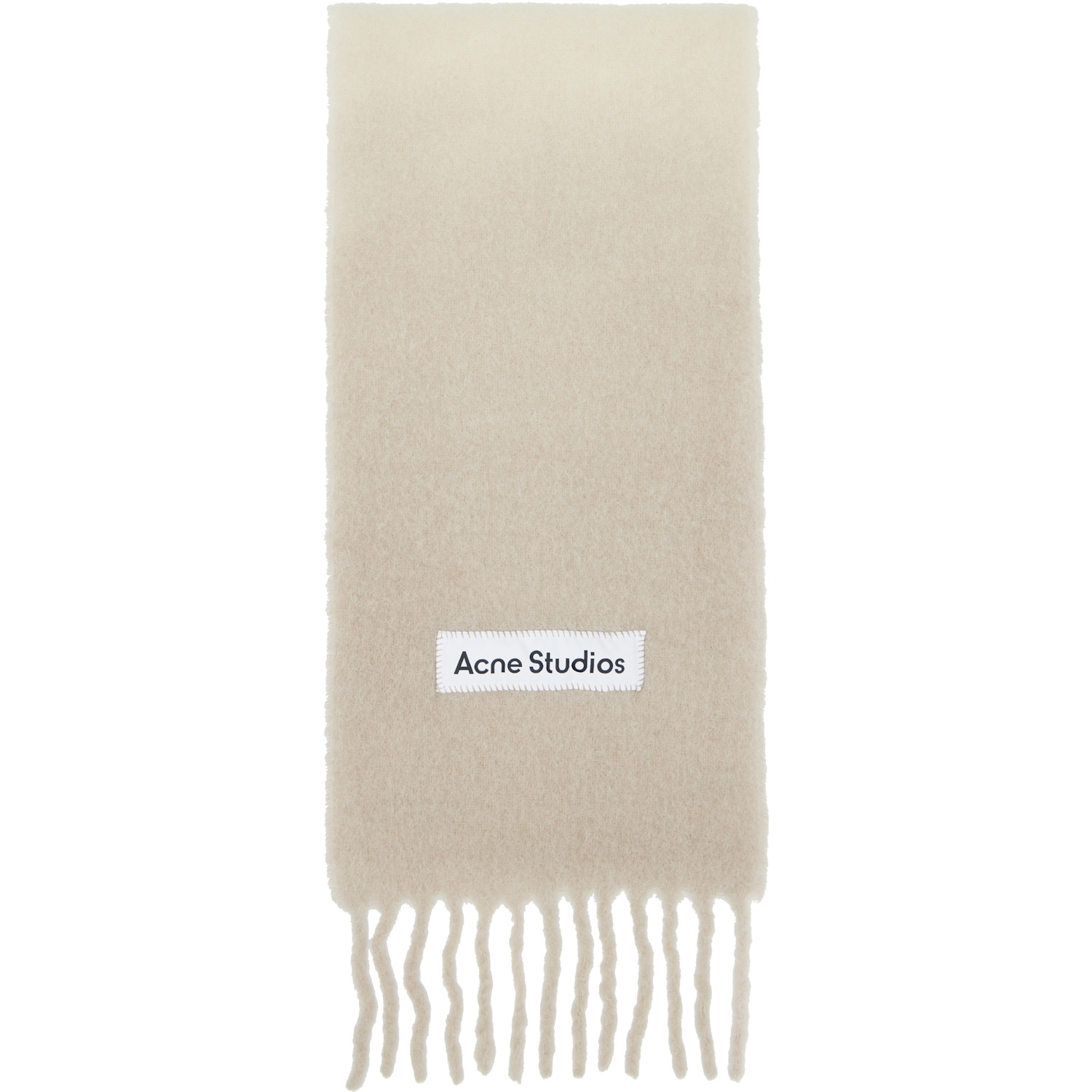 Acne Studios Beige Wool Fringe Scarf