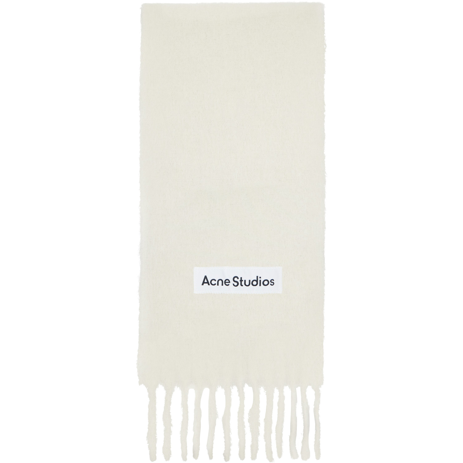  Acne Studios Off-white Wool Logo Scarf 