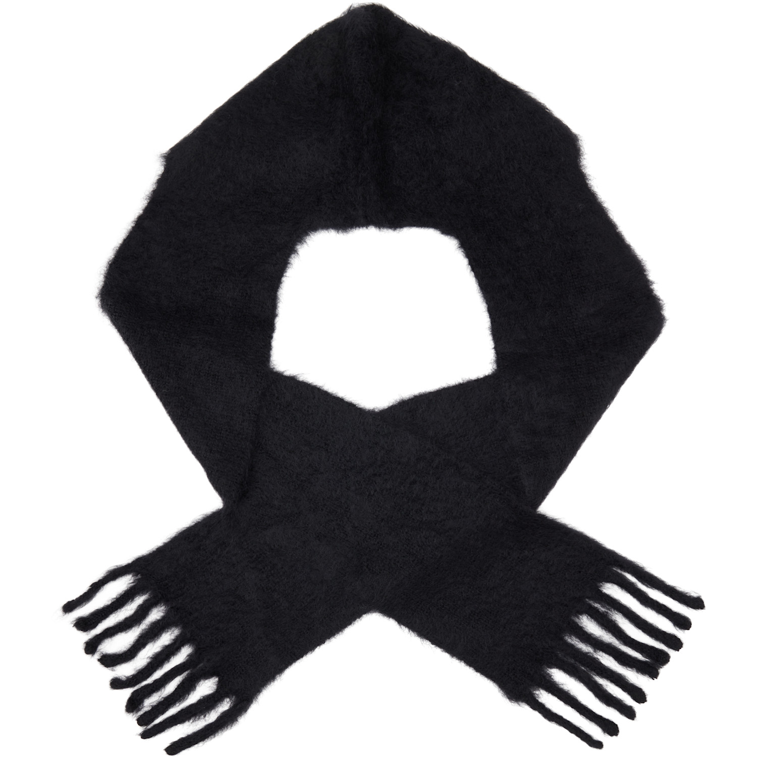  Acne Studios Black Mohair Hood Scarf 
