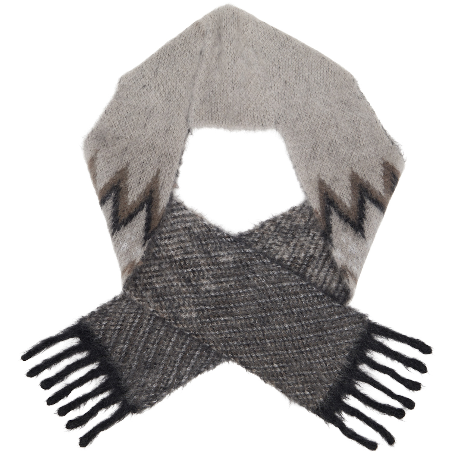  Acne Studios Gray Mohair Hood Scarf 