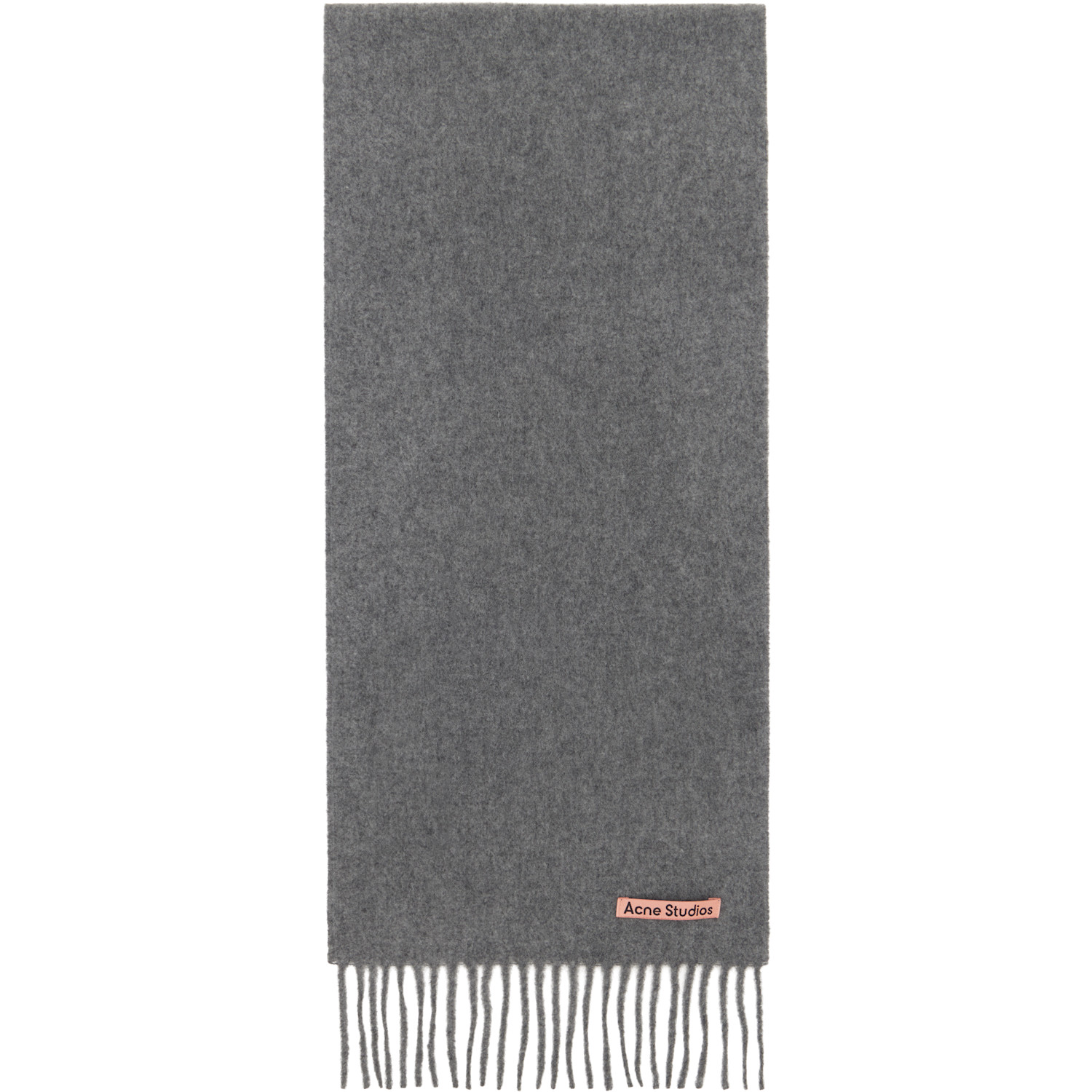 Acne Studios Gray Fringe Wool Skinny Scarf