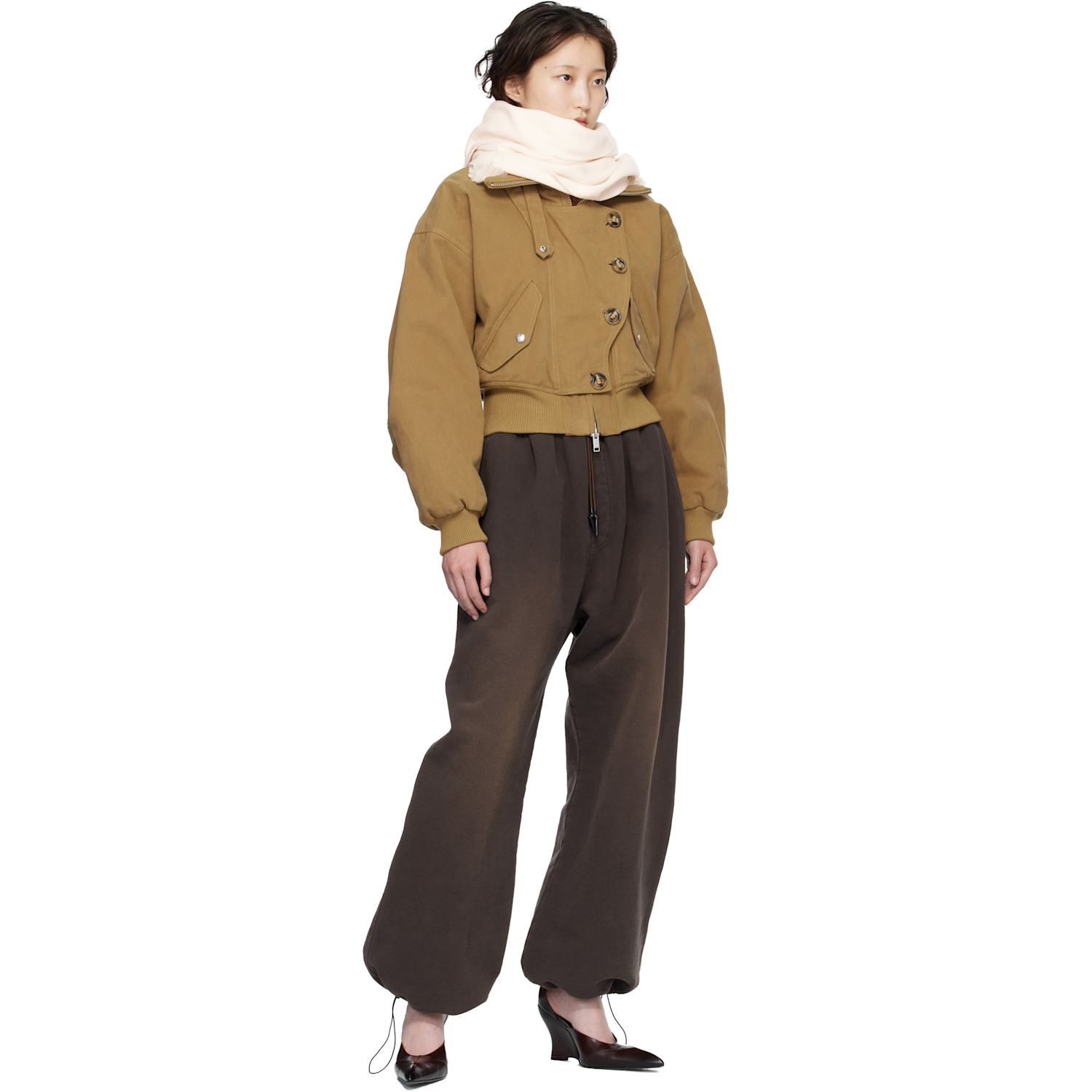  Acne Studios Off-white Fringe Wool Narrow Scarf 