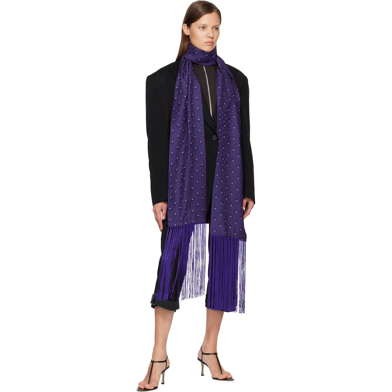  Acne Studios Purple Silk Scarf 