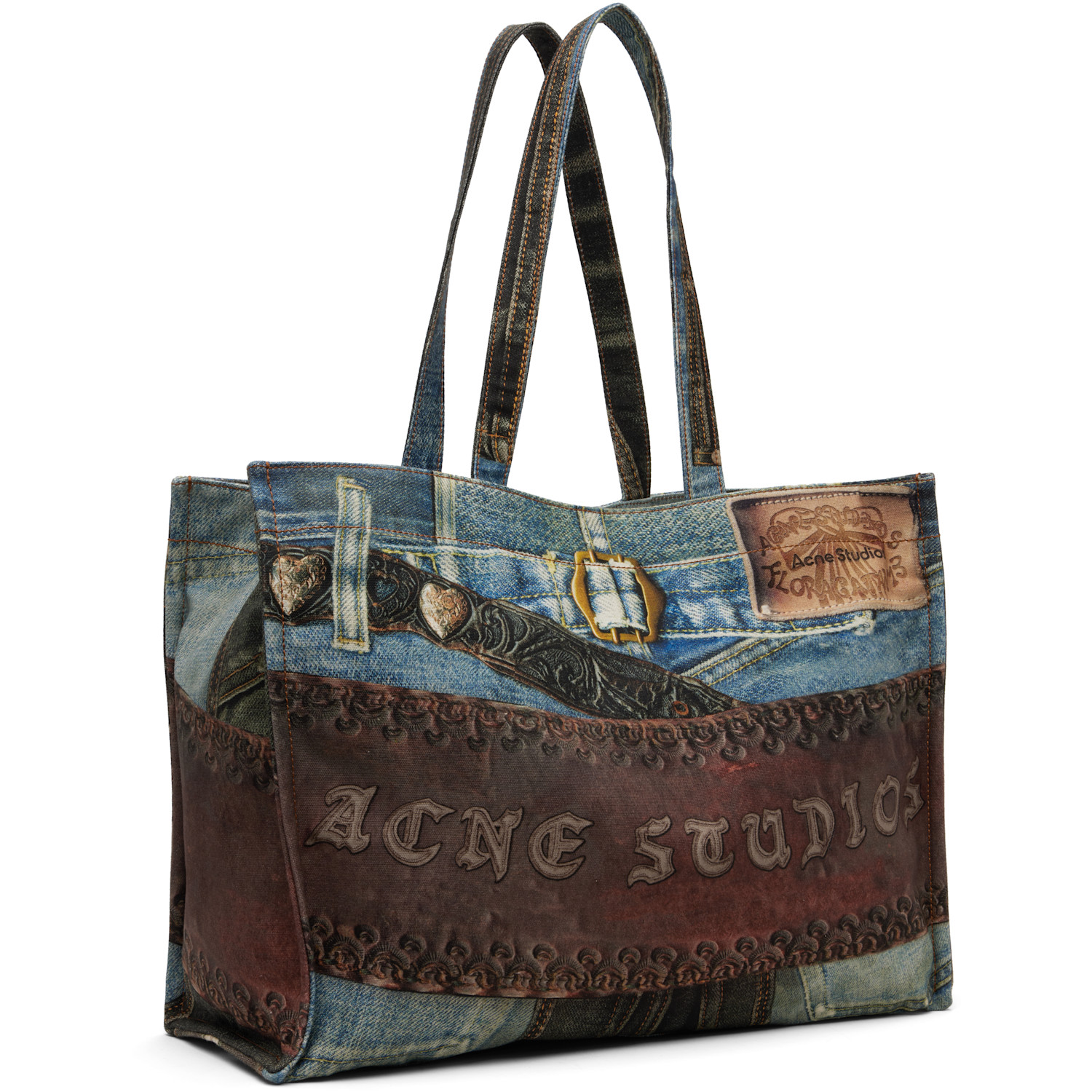  Acne Studios Blue Logo Shoulder Tote 