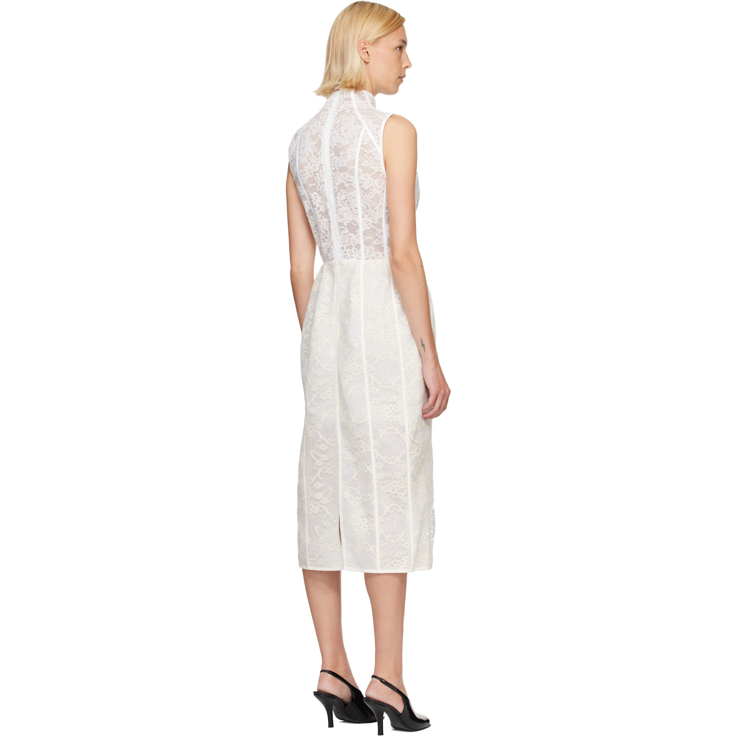 Acne Studios White Lace Corset Midi Dress 