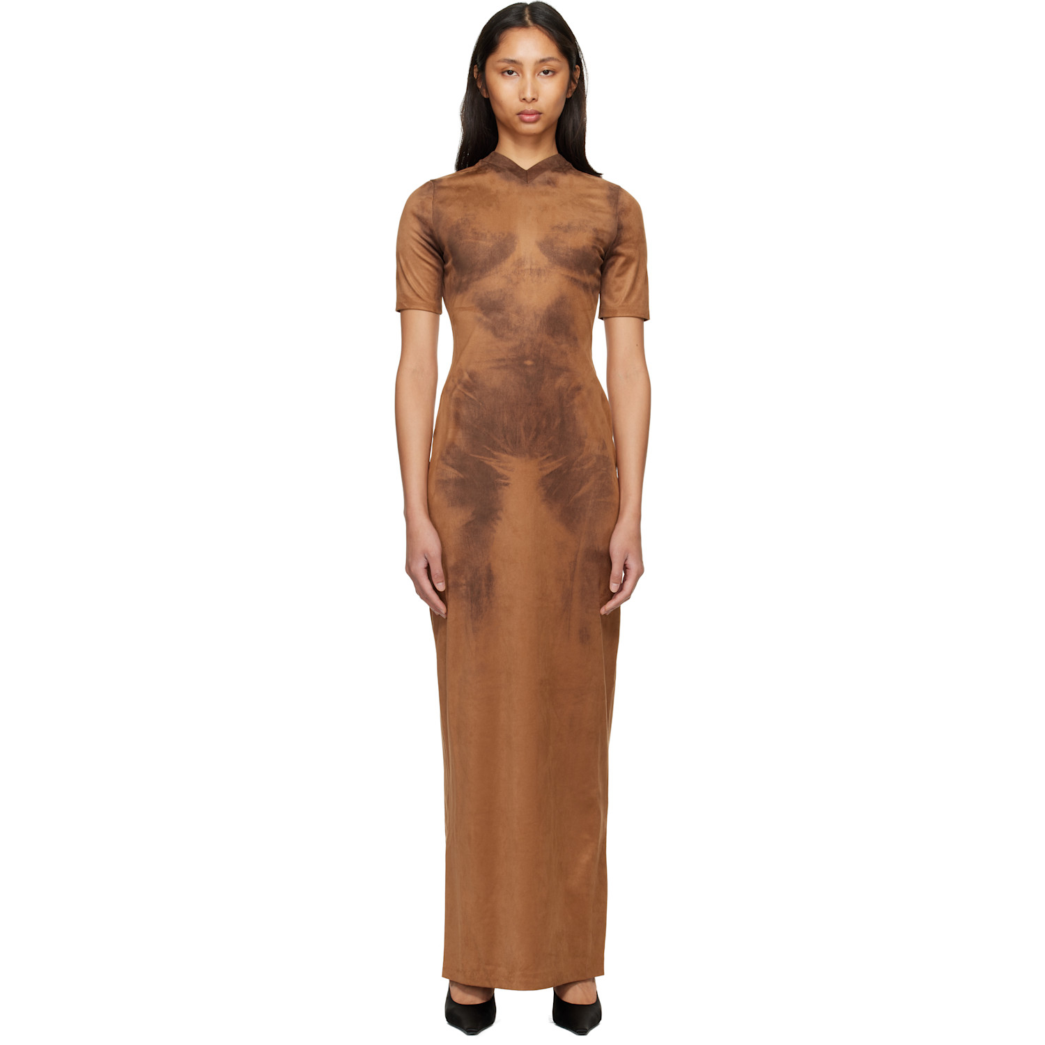 acne studios mesh dress Etika cotton mesh maxi dress in yellow - Acne Studios