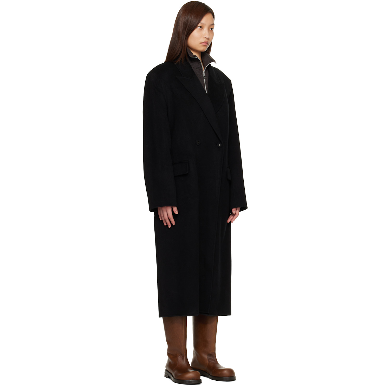  Acne Studios Black Double-breasted Coat 