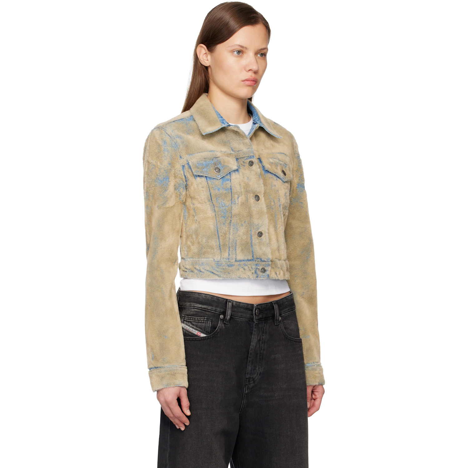  Acne Studios Blue Flocked Denim Jacket 