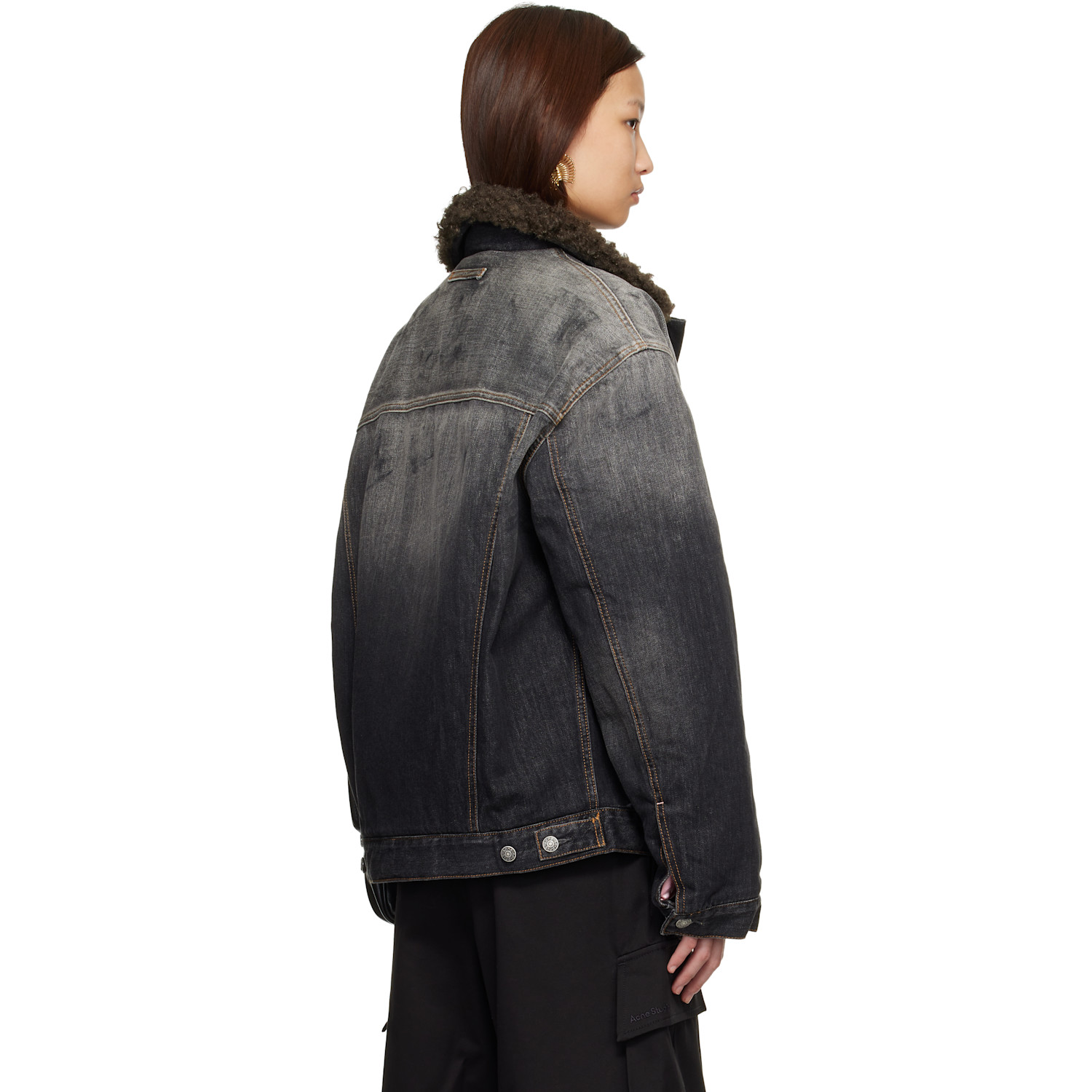  Acne Studios Black Lined Denim Jacket 