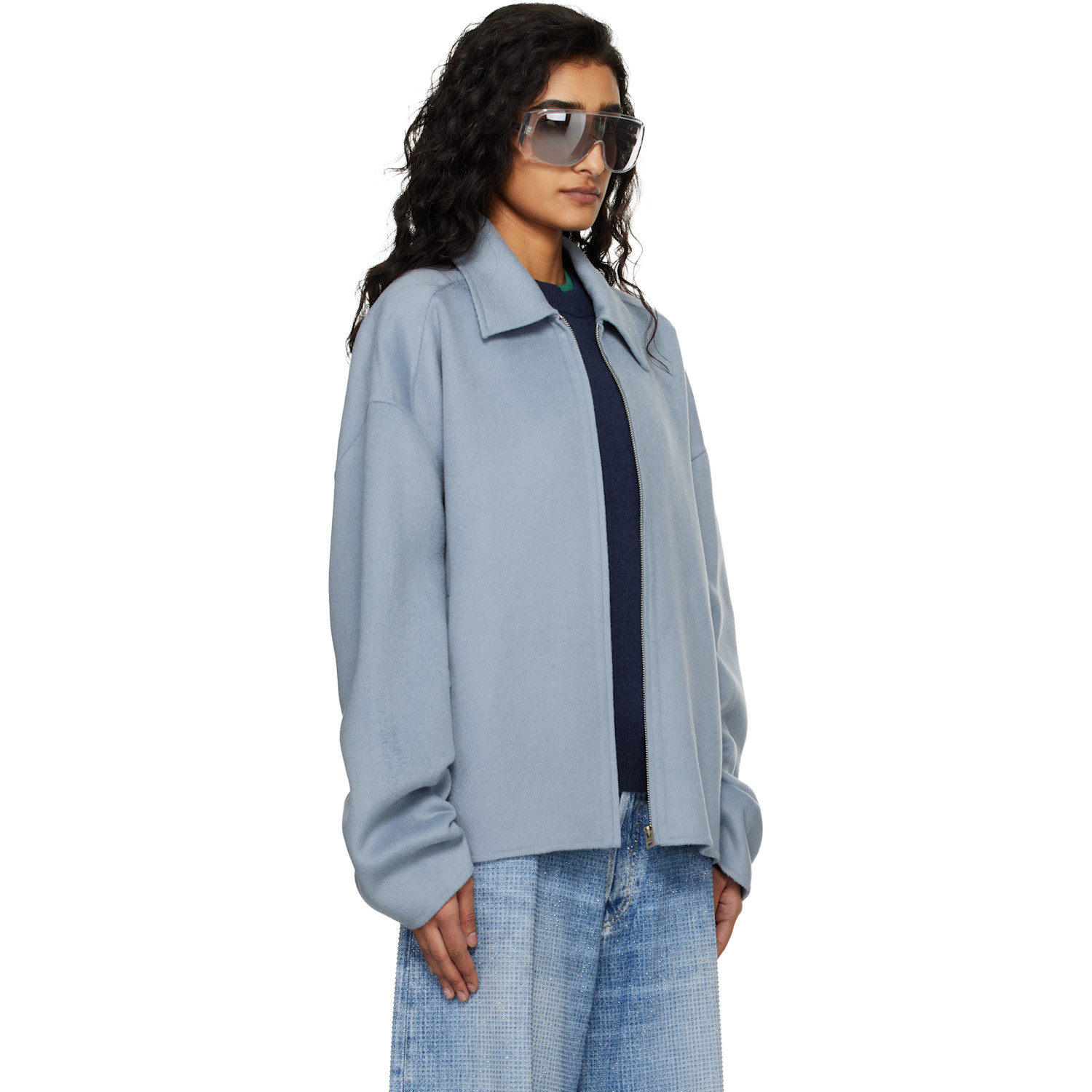  Acne Studios Blue Cashmere Jacket 