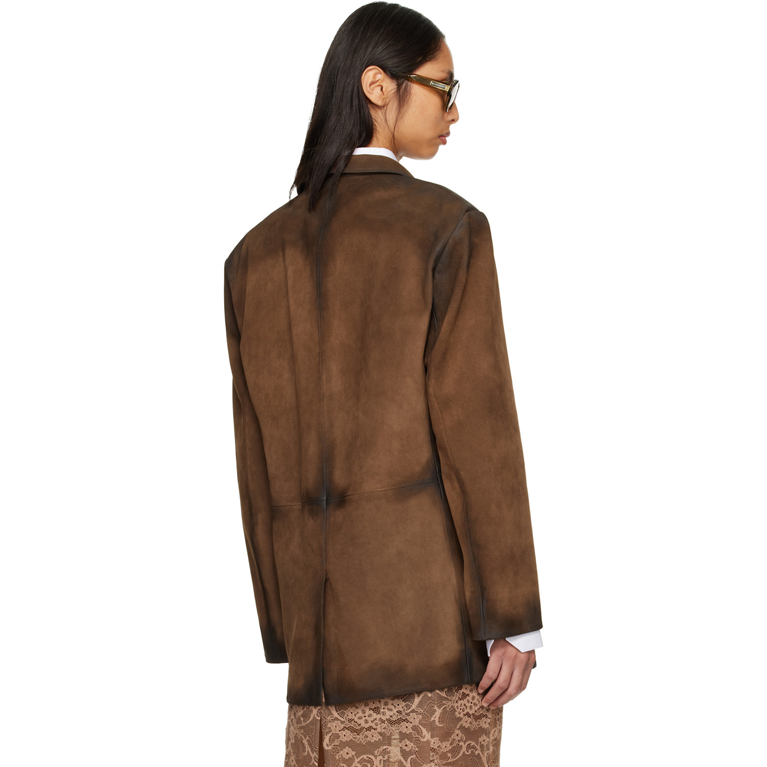 Acne Studios Brown Suede Suit Jacket 