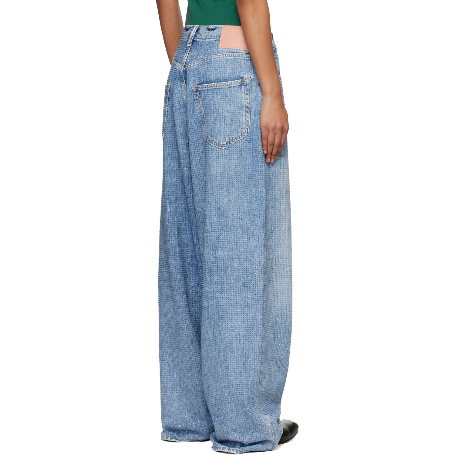  Acne Studios Blue 2023 Loose Rhinestone Jeans 