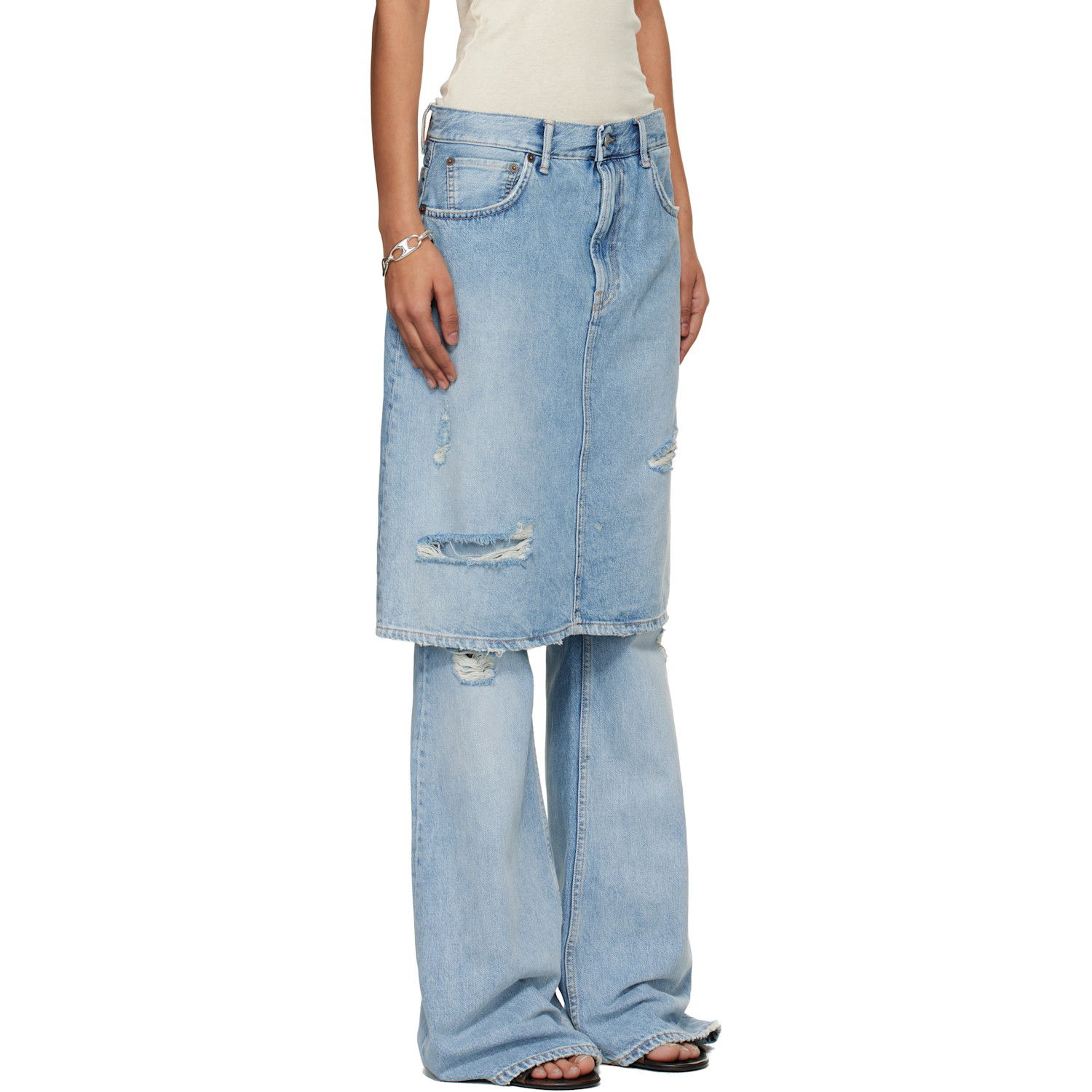  Acne Studios Blue Layered Denim Jeans 