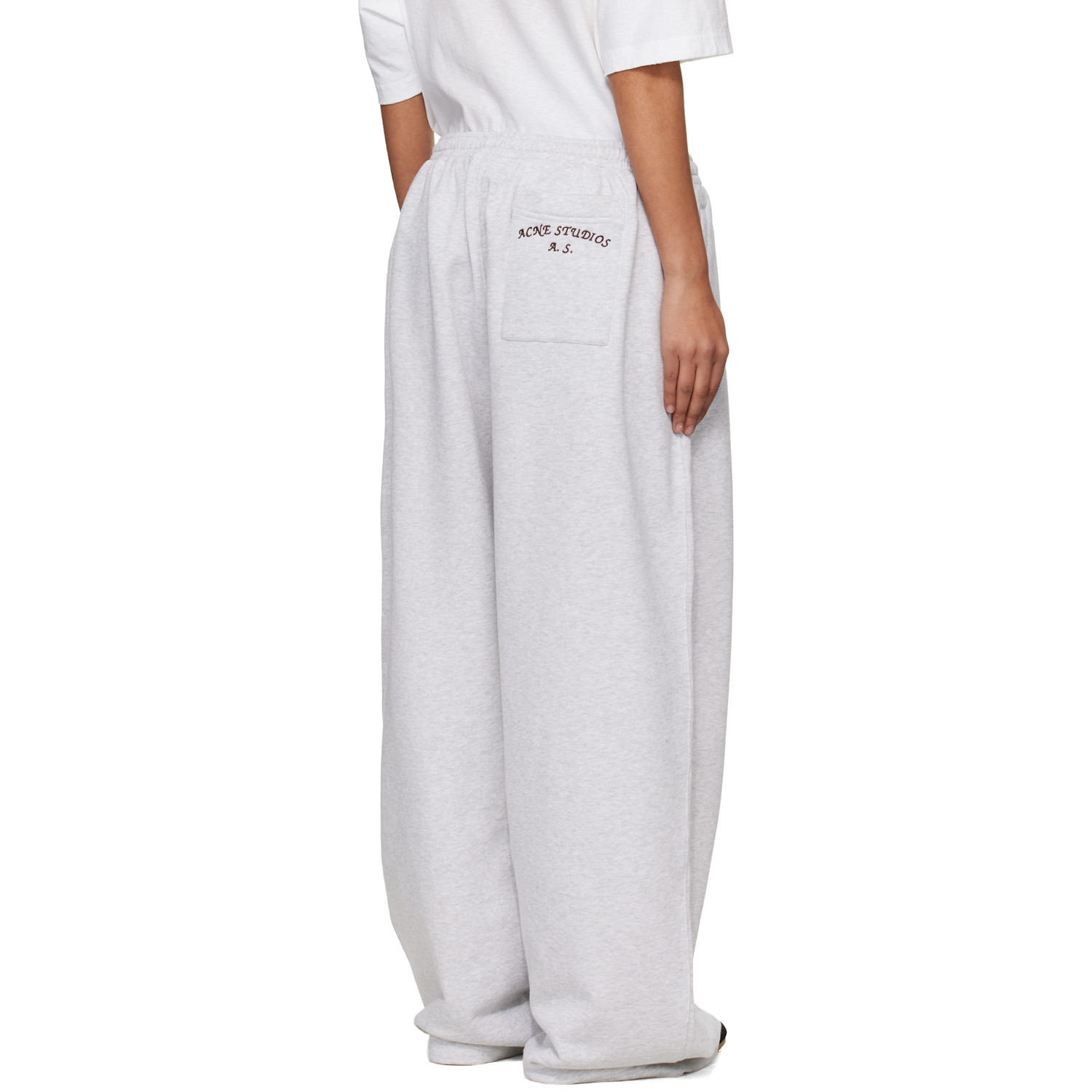 Acne Studios Gray Fleece Logo Sweatpants 