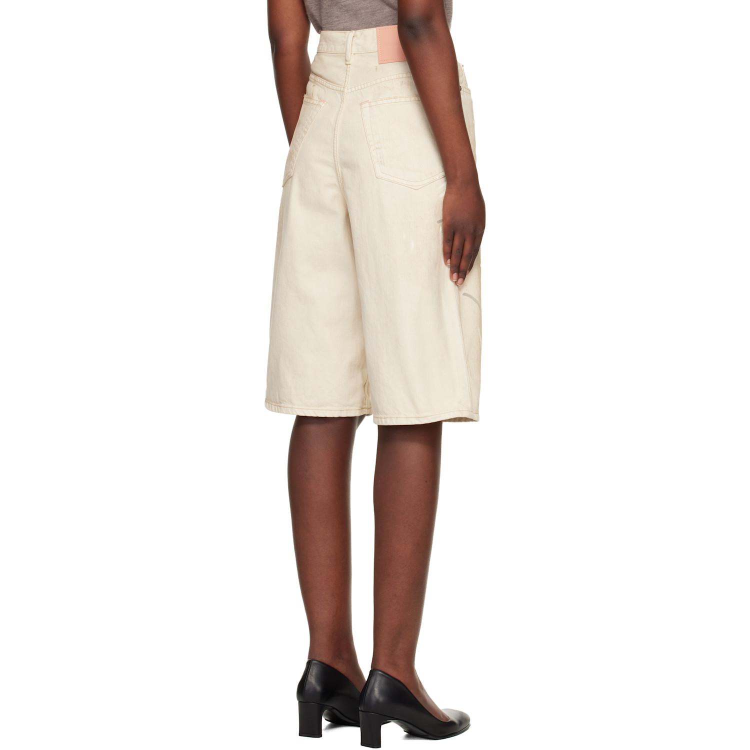  Acne Studios Off-white Distressed Denim Shorts 