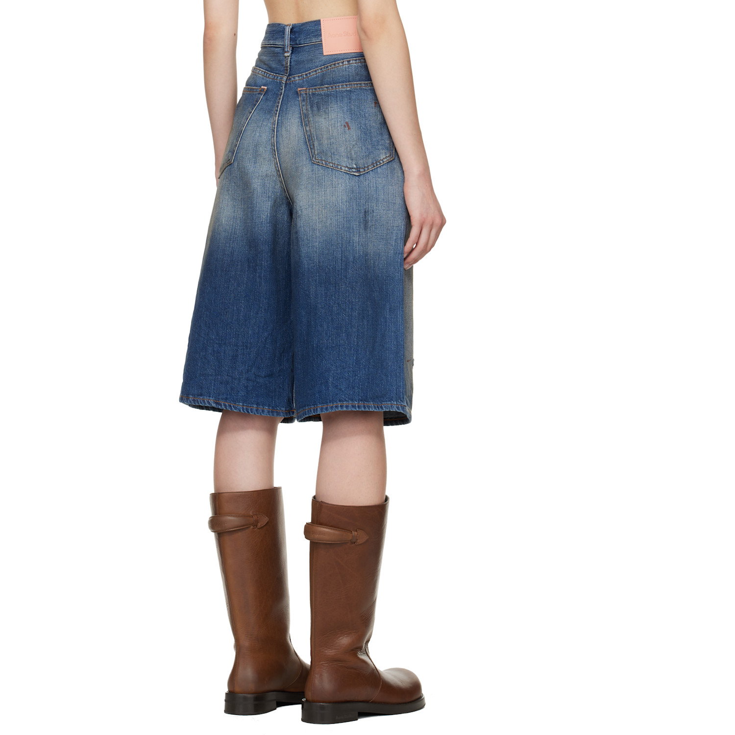  Acne Studios Navy Loose Fit Denim Shorts 