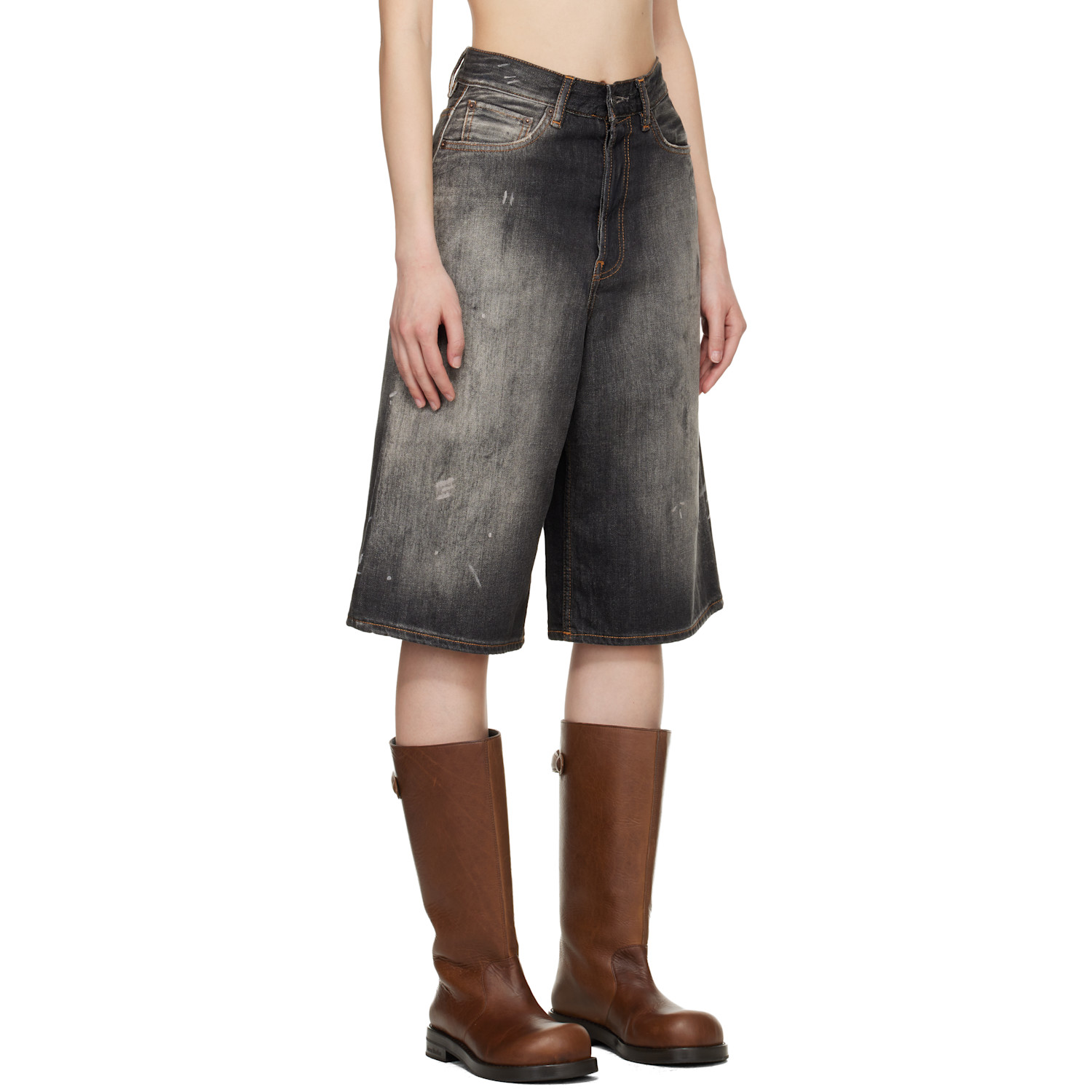  Acne Studios Black Loose Fit Denim Shorts 
