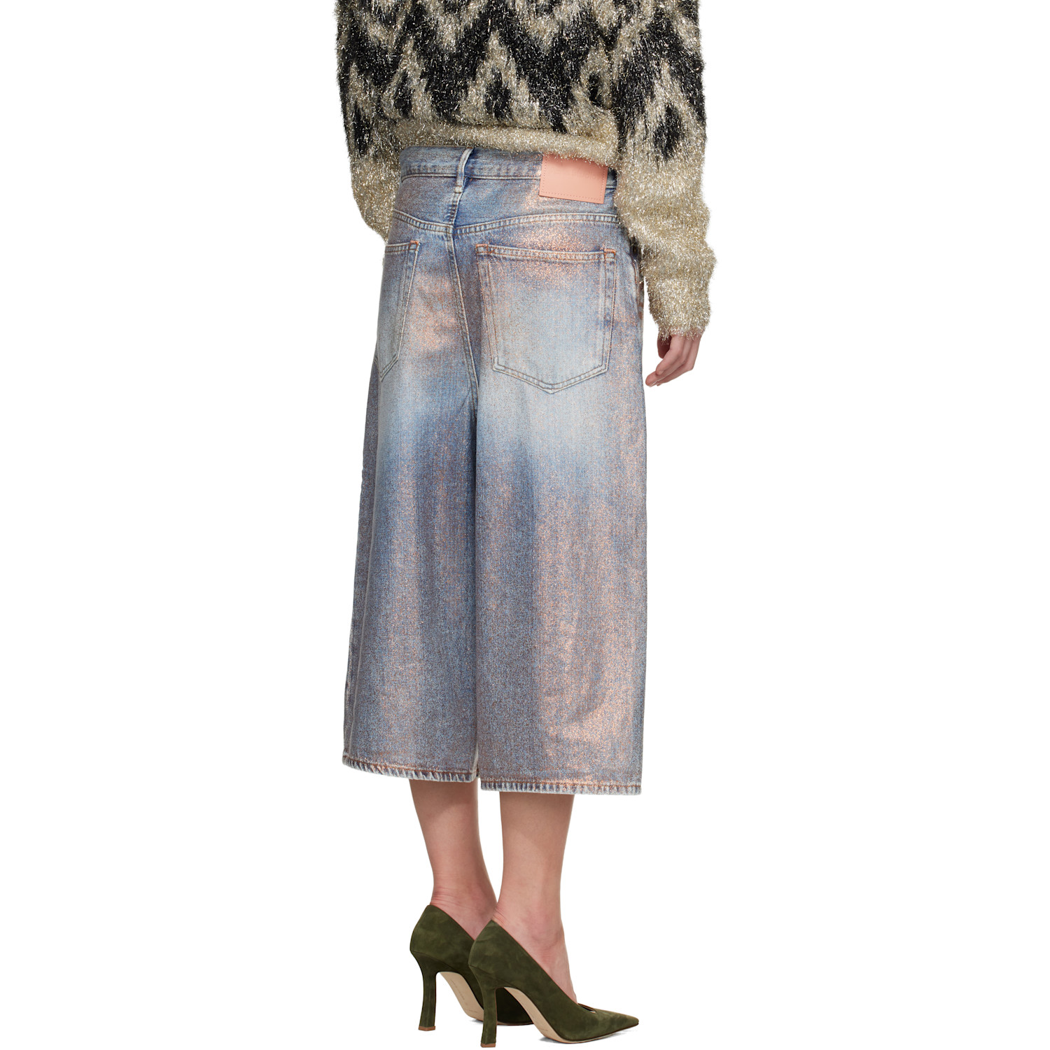  Acne Studios Blue Glitter Dawn Denim Shorts 