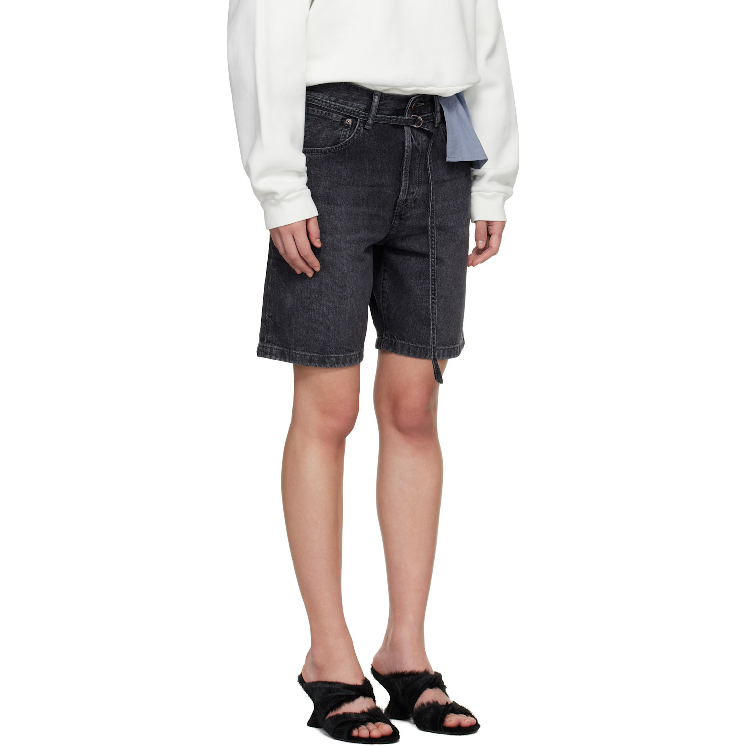  Acne Studios Black Loose Fit Denim Shorts 