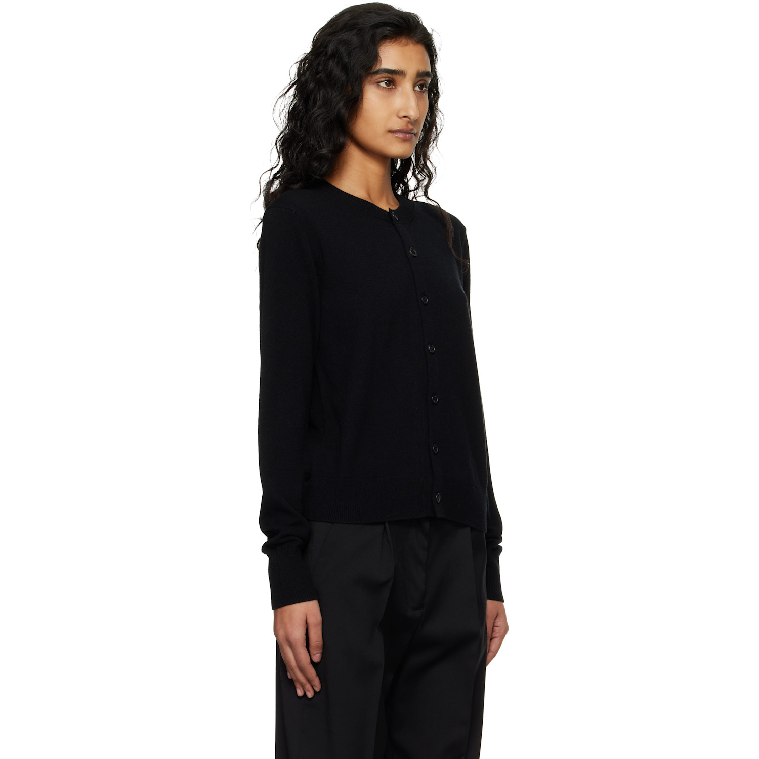  Acne Studios Black Fitted Yak Wool Cardigan 