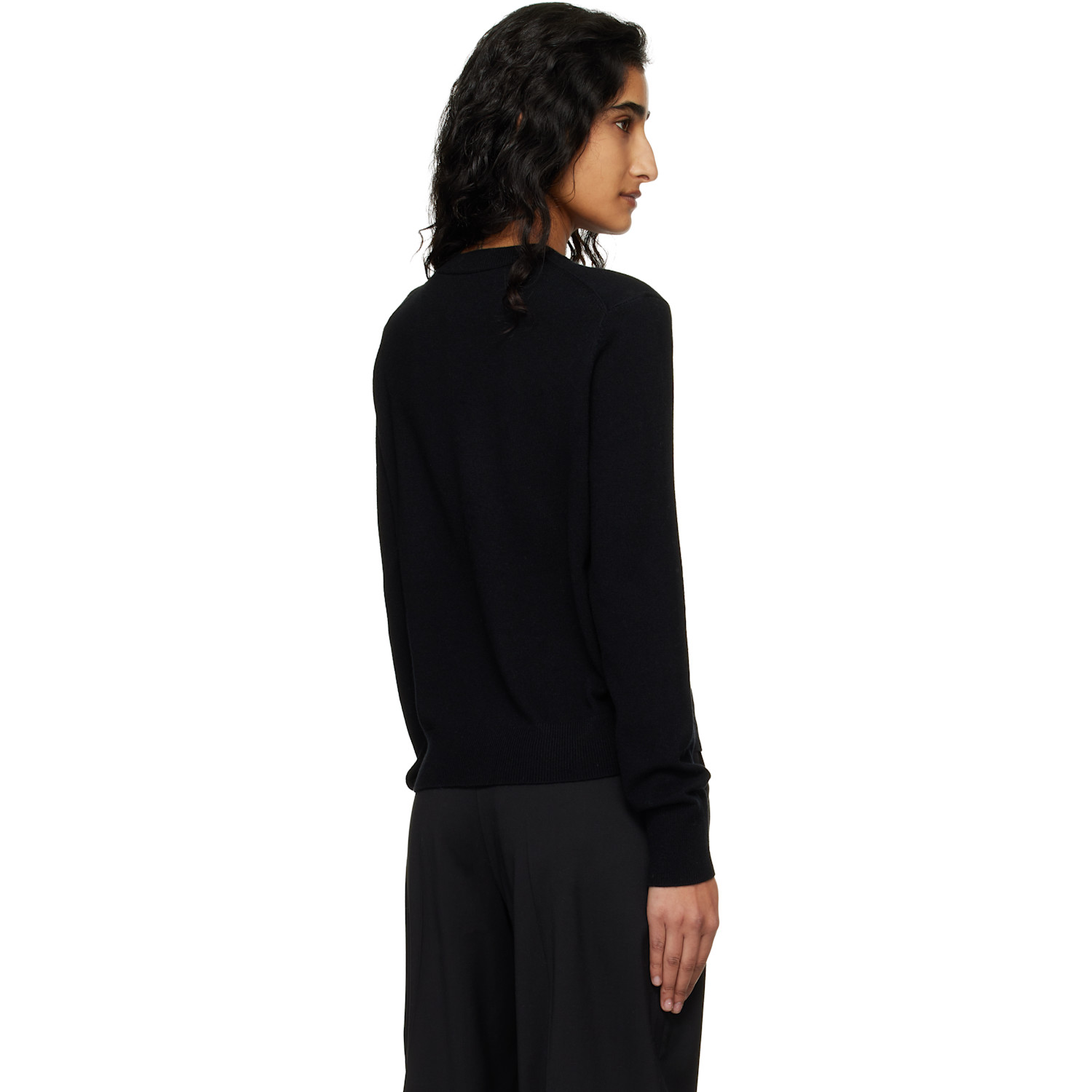  Acne Studios Black Fitted Yak Wool Cardigan 