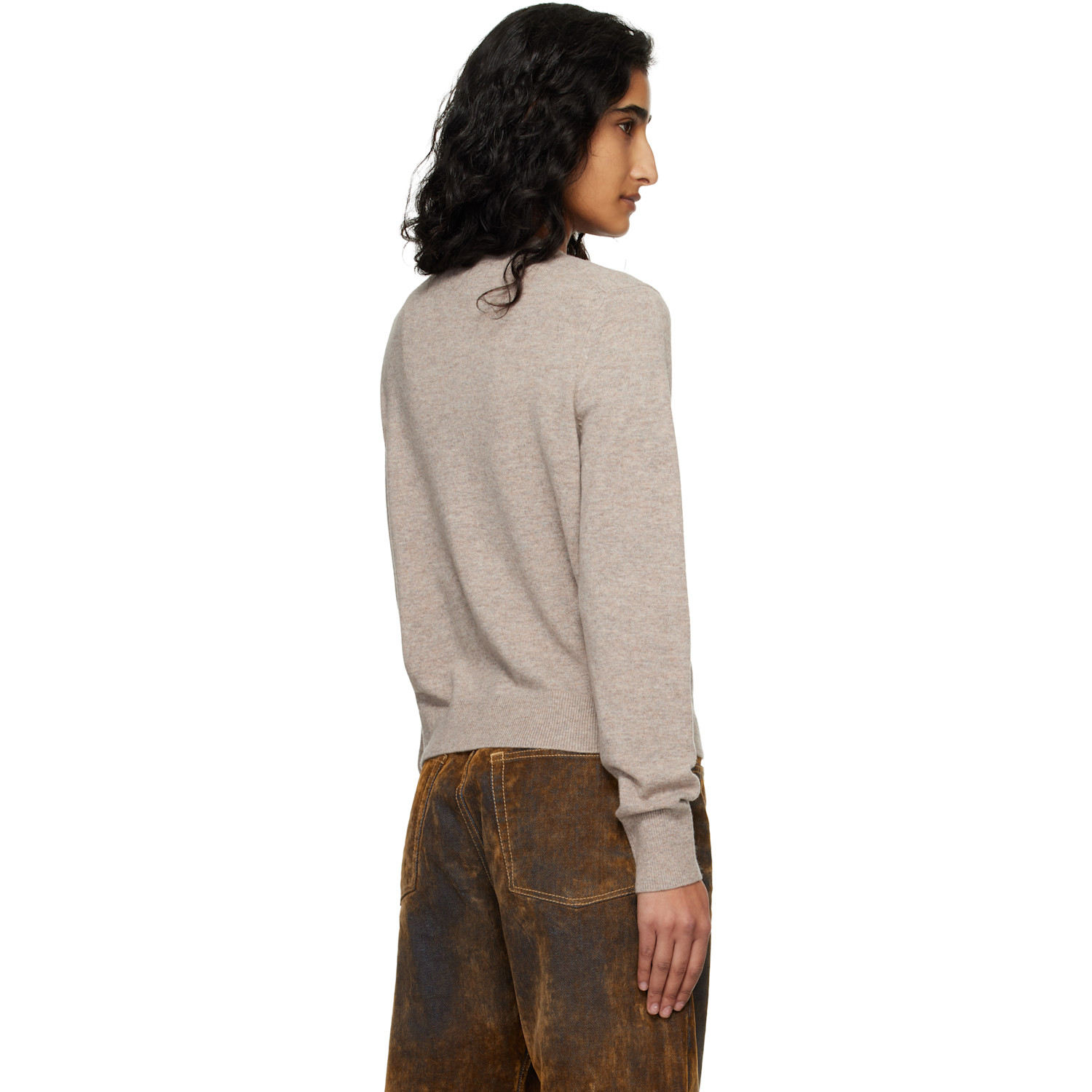  Acne Studios Beige Fitted Yak Wool Cardigan 
