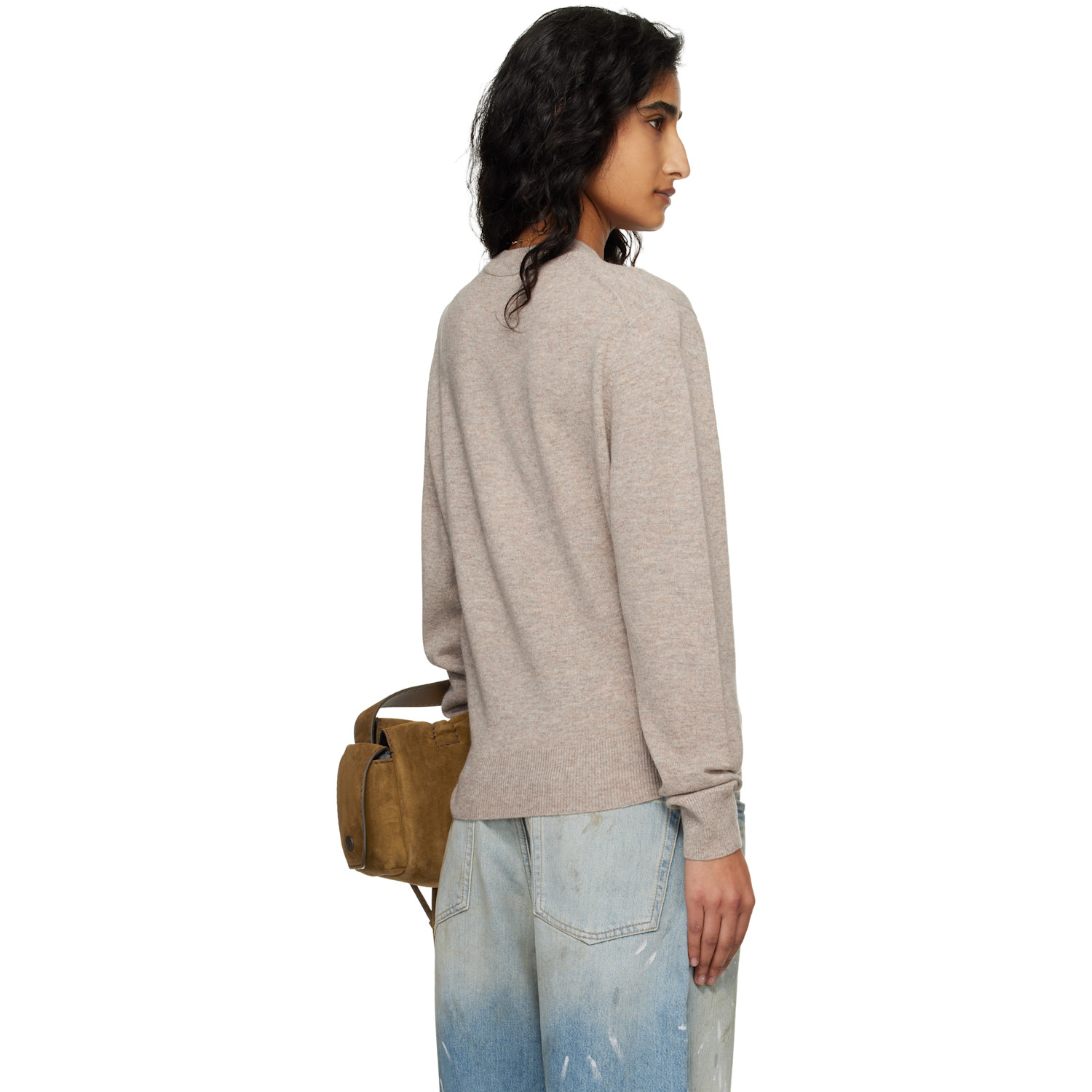  Acne Studios Beige Fitted Yak Wool Sweater 