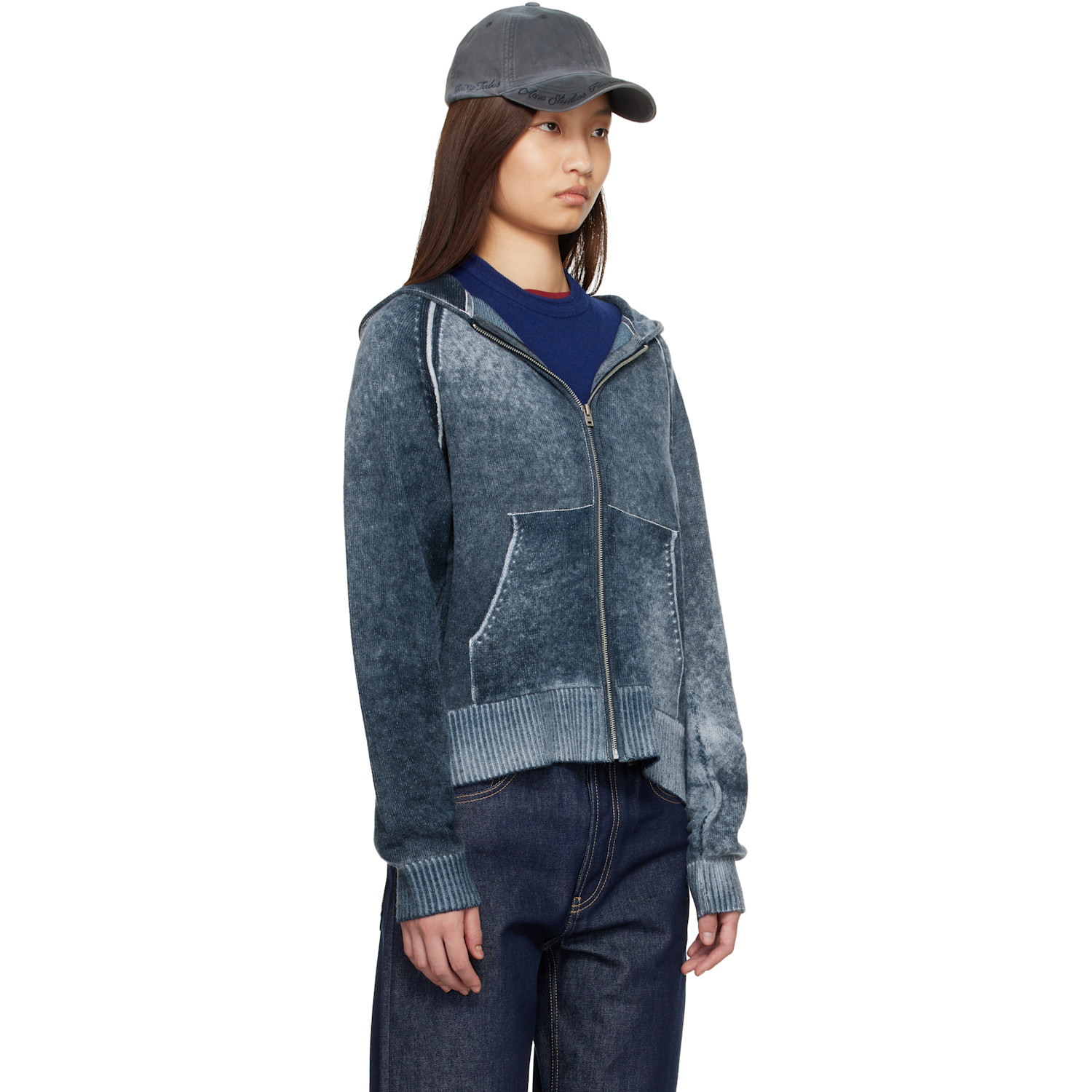  Acne Studios Navy Zipper Hoodie 