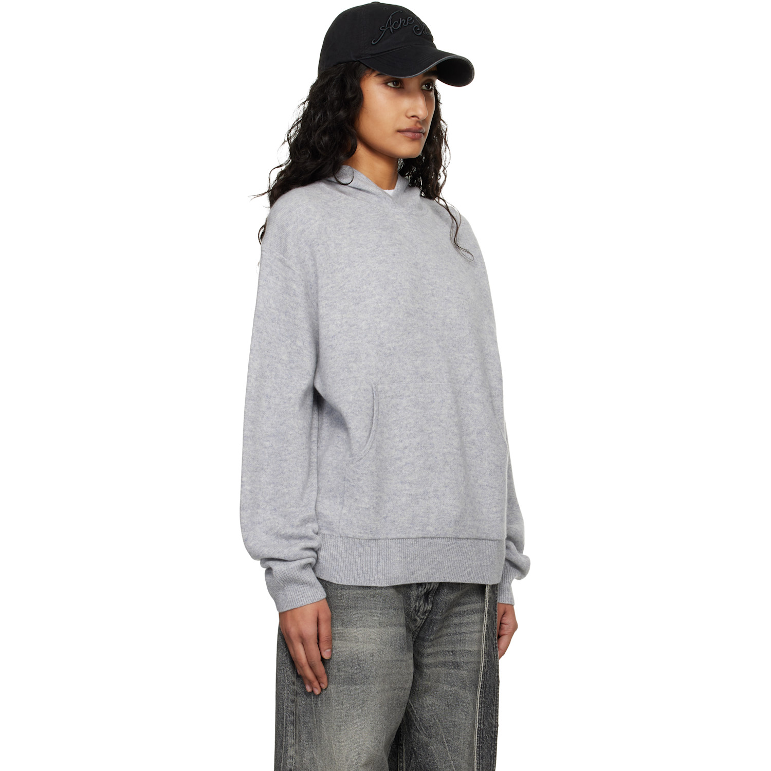  Acne Studios Gray Cashmere Hoodie 