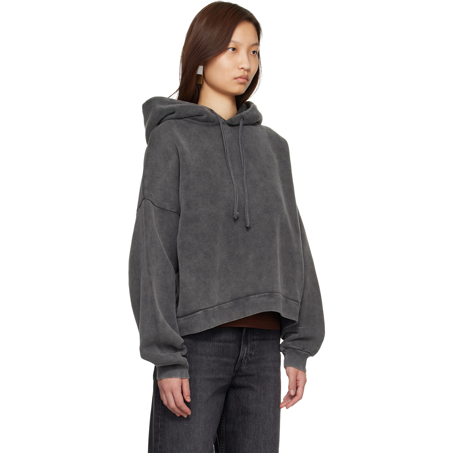  Acne Studios Gray Logo Patch Hoodie 