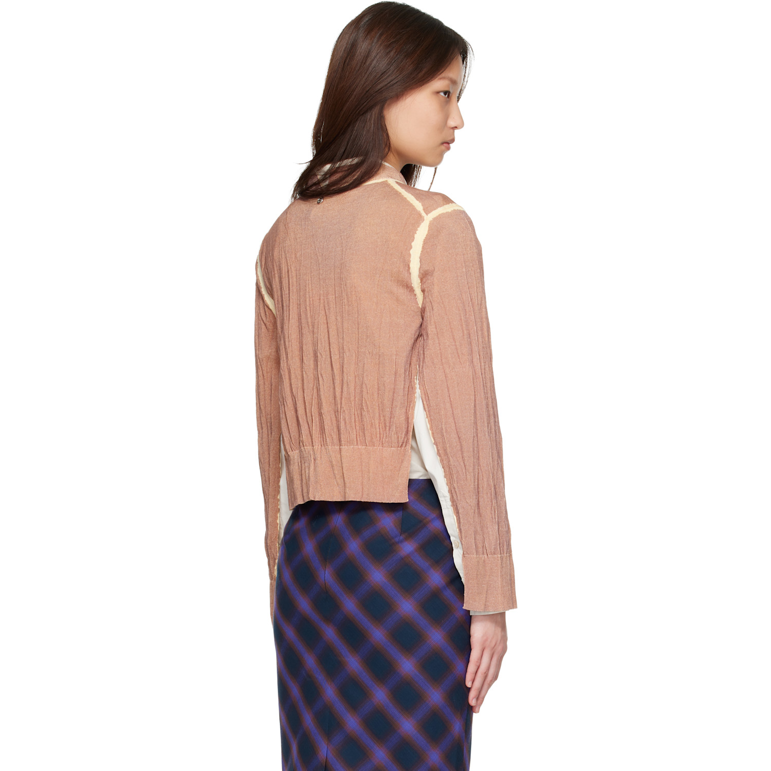  Acne Studios Tan Wrinkled V-neck Sweater 