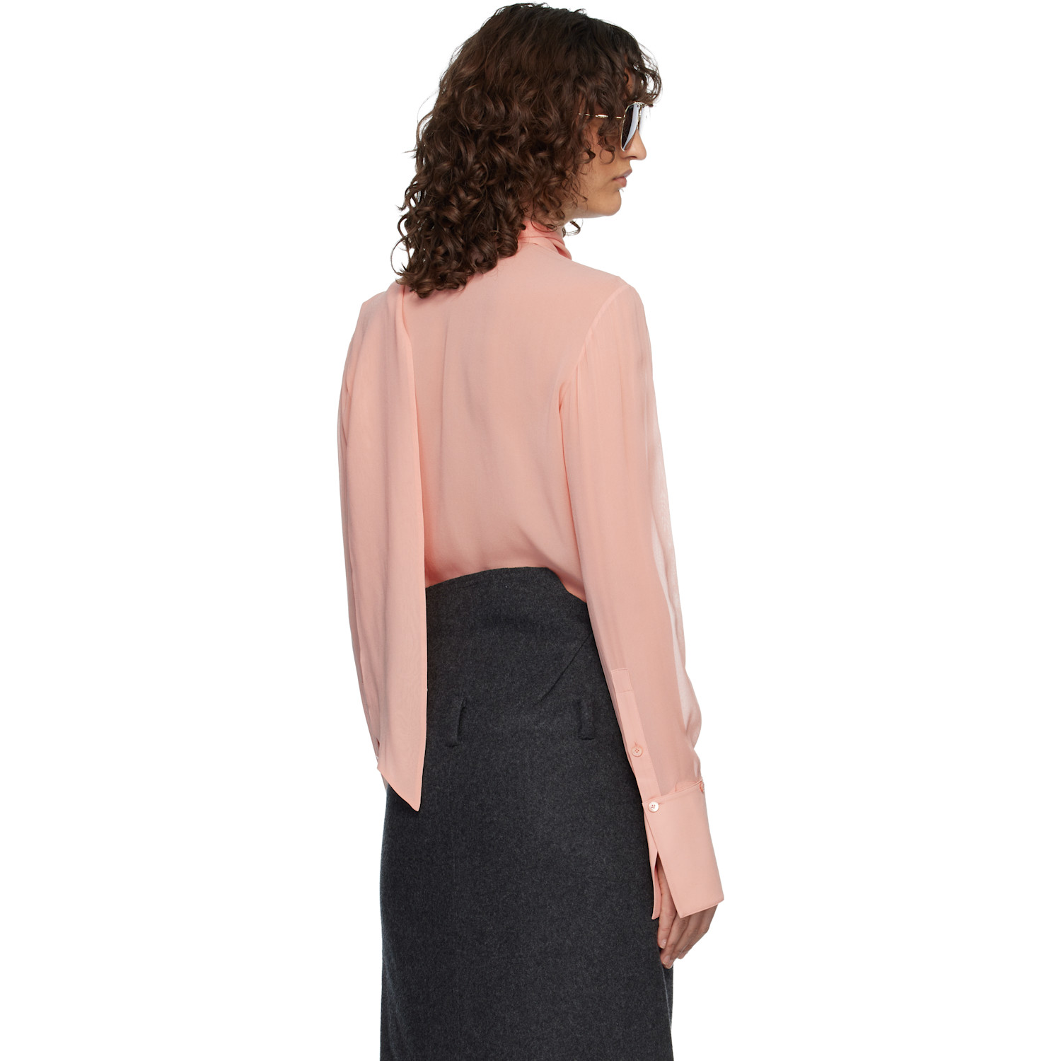  Acne Studios Pink Silk Shirt 
