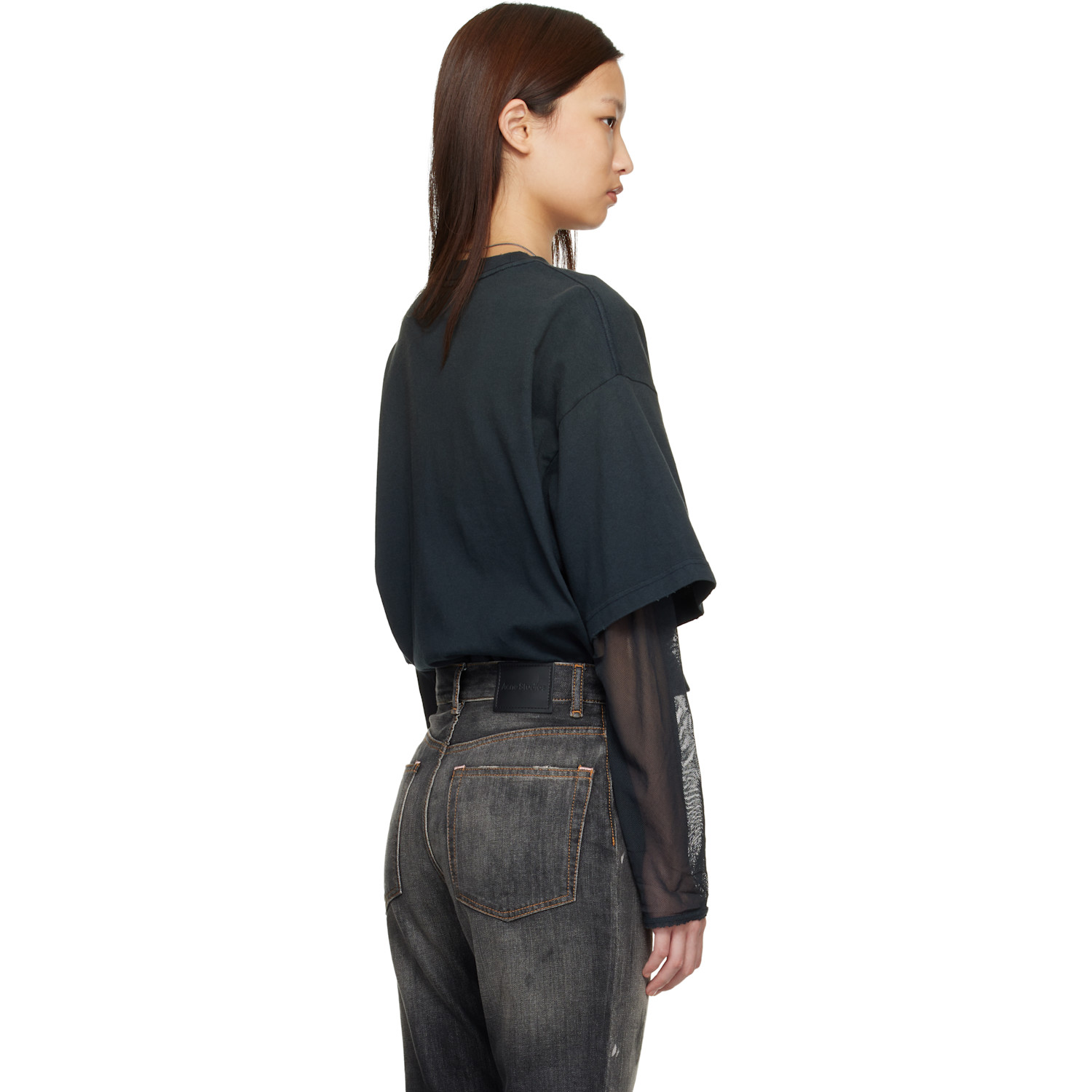  Acne Studios Gray Layered Logo T-shirt 