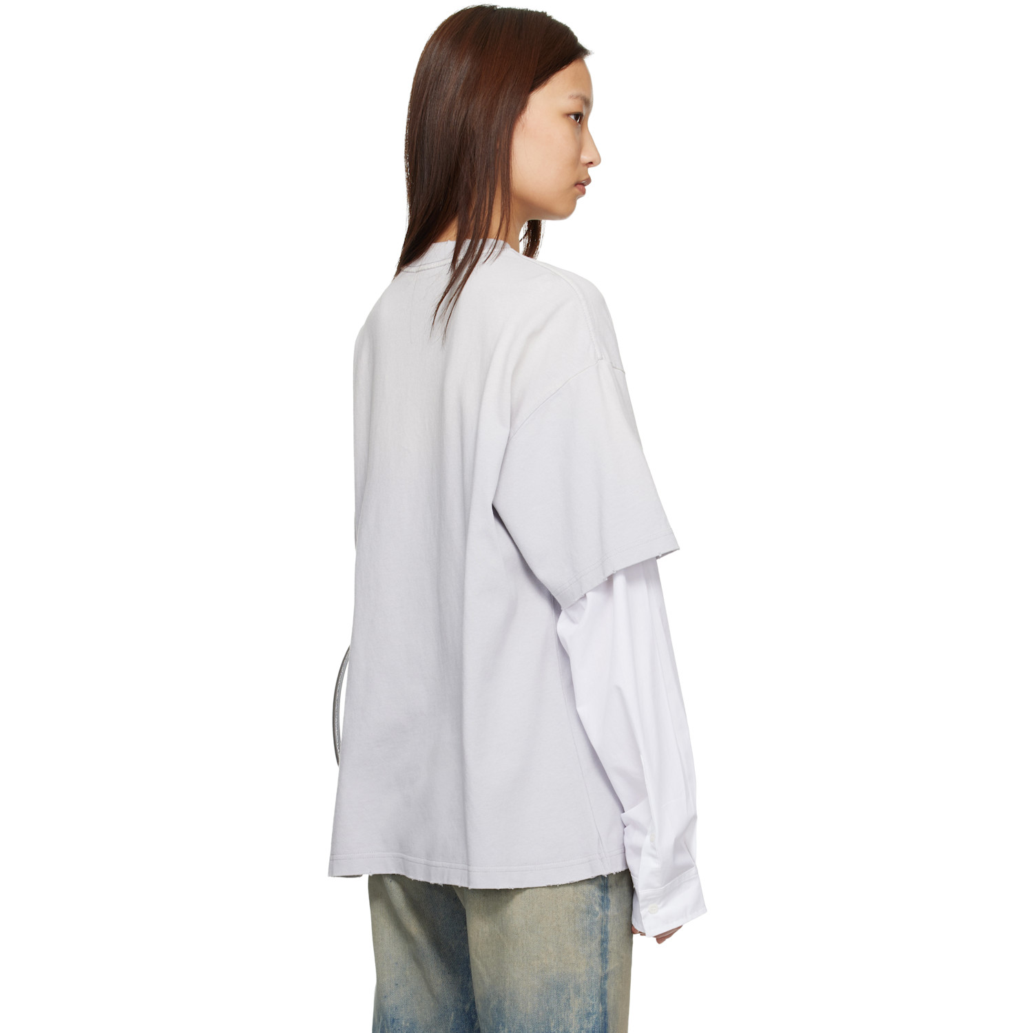  Acne Studios Gray Layered Logo T-shirt 