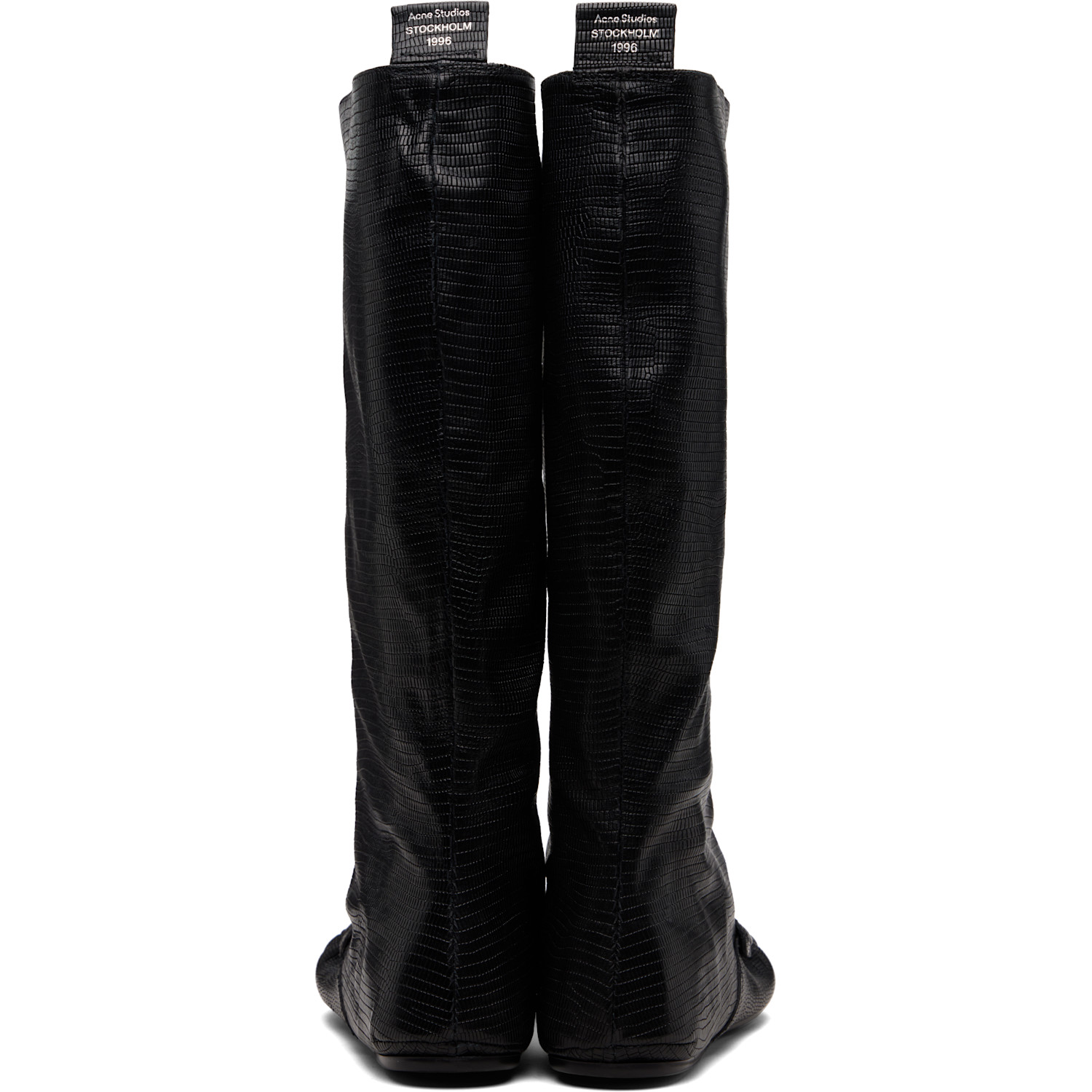  Acne Studios Black Slouch Saddle Tall Boots 
