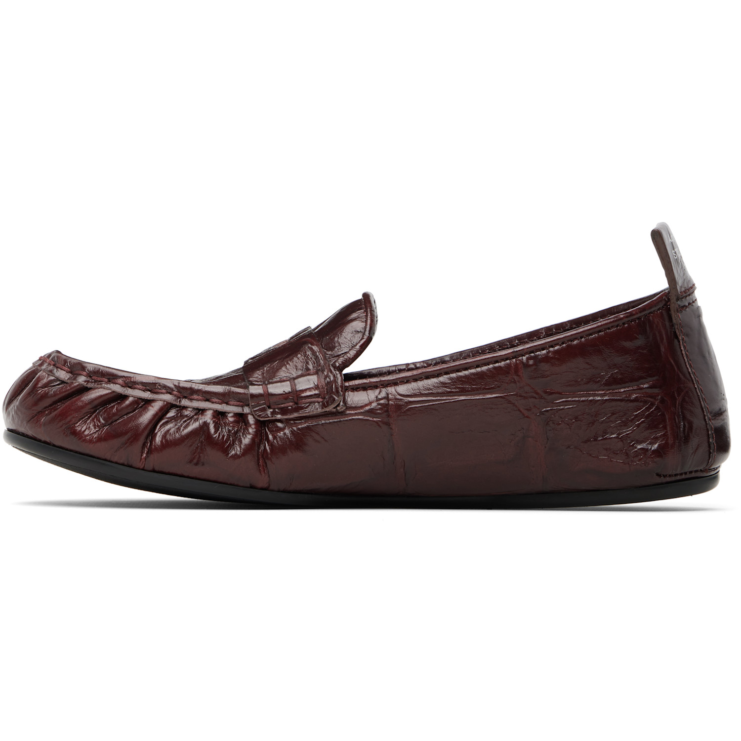  Acne Studios Burgundy Leather Saddle Loafers 