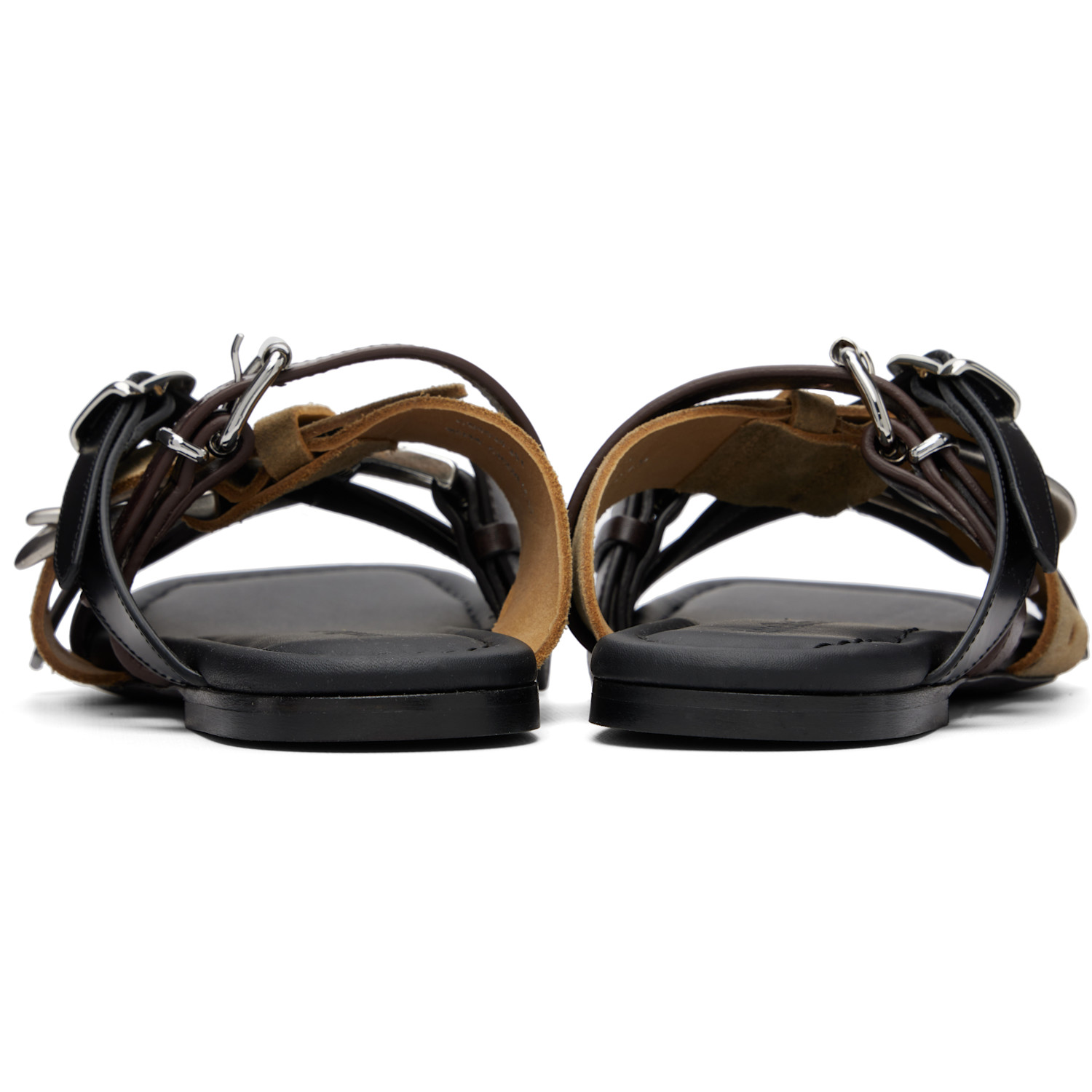  Acne Studios Brown Leather Belts Strap Sandals 