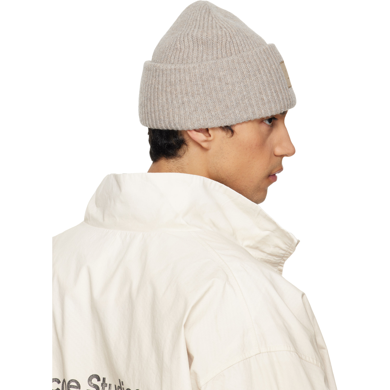  Acne Studios Gray Face Logo Beanie 