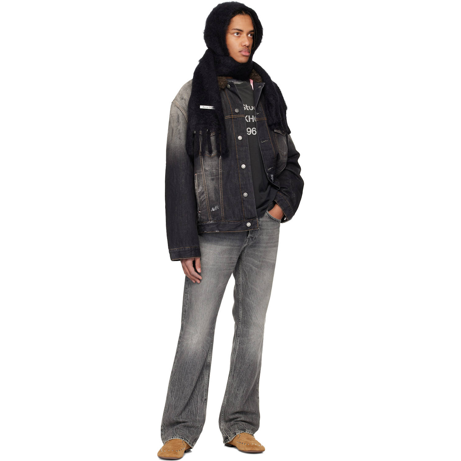  Acne Studios Black Hooded Scarf 